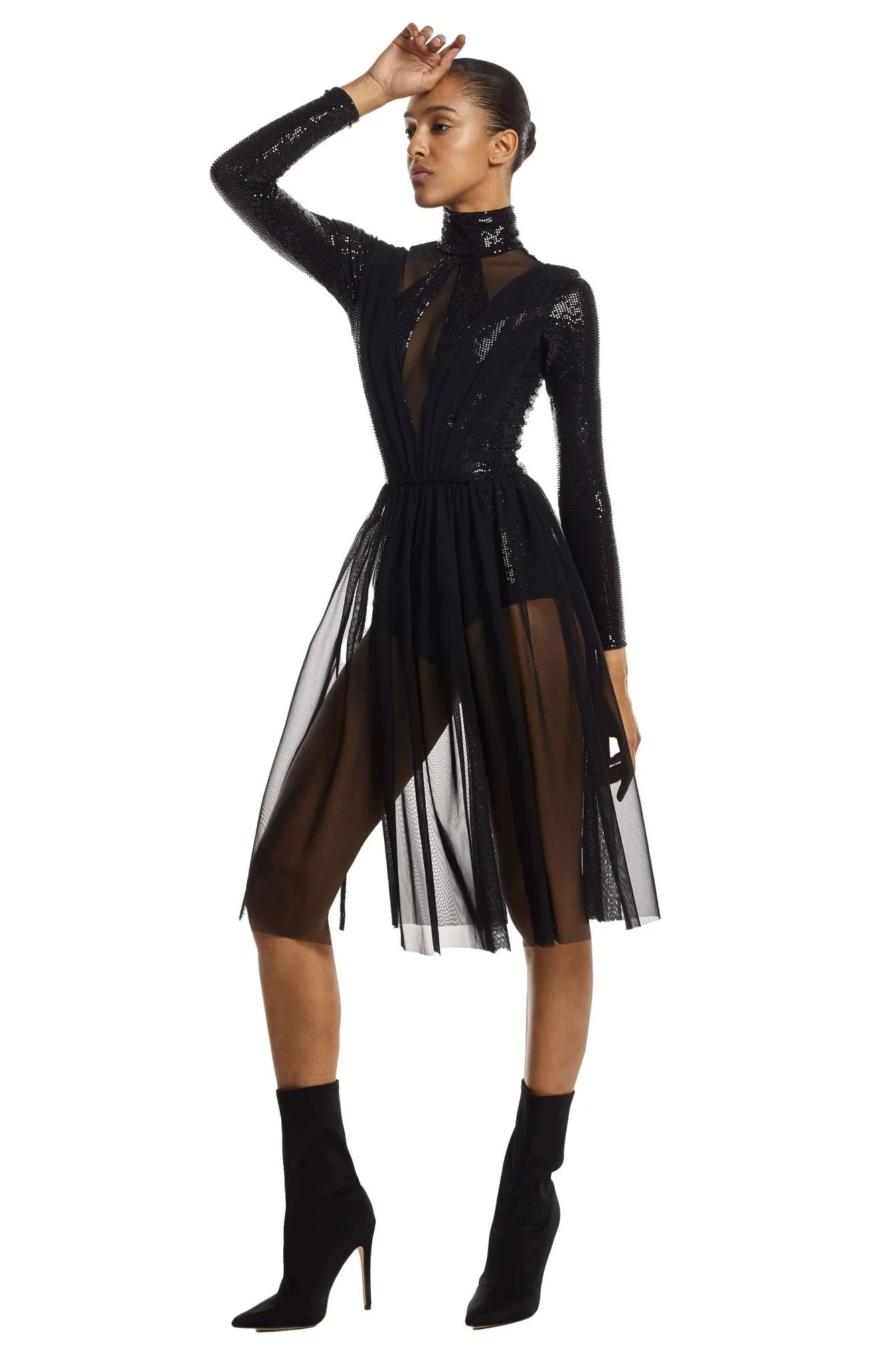 Nymphe Glam | Sheer Sophistication Cocktail Dress