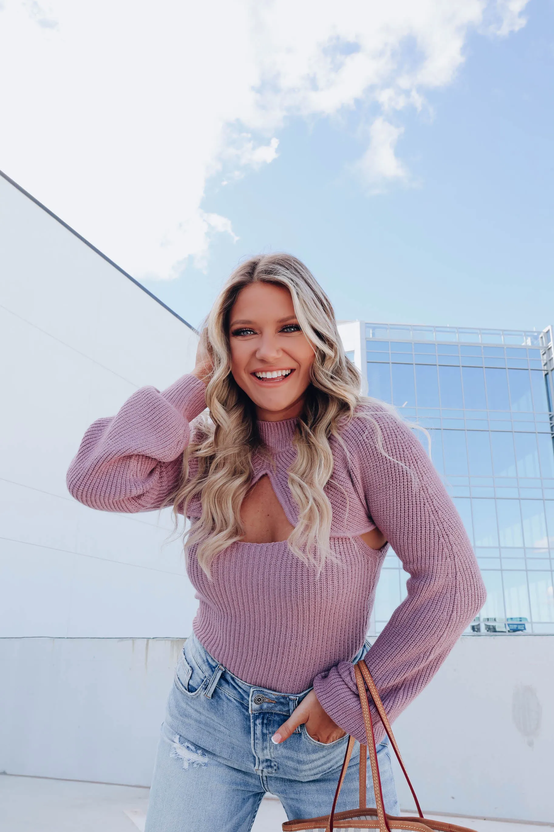 Olympia Knit Sweater Set - Purple
