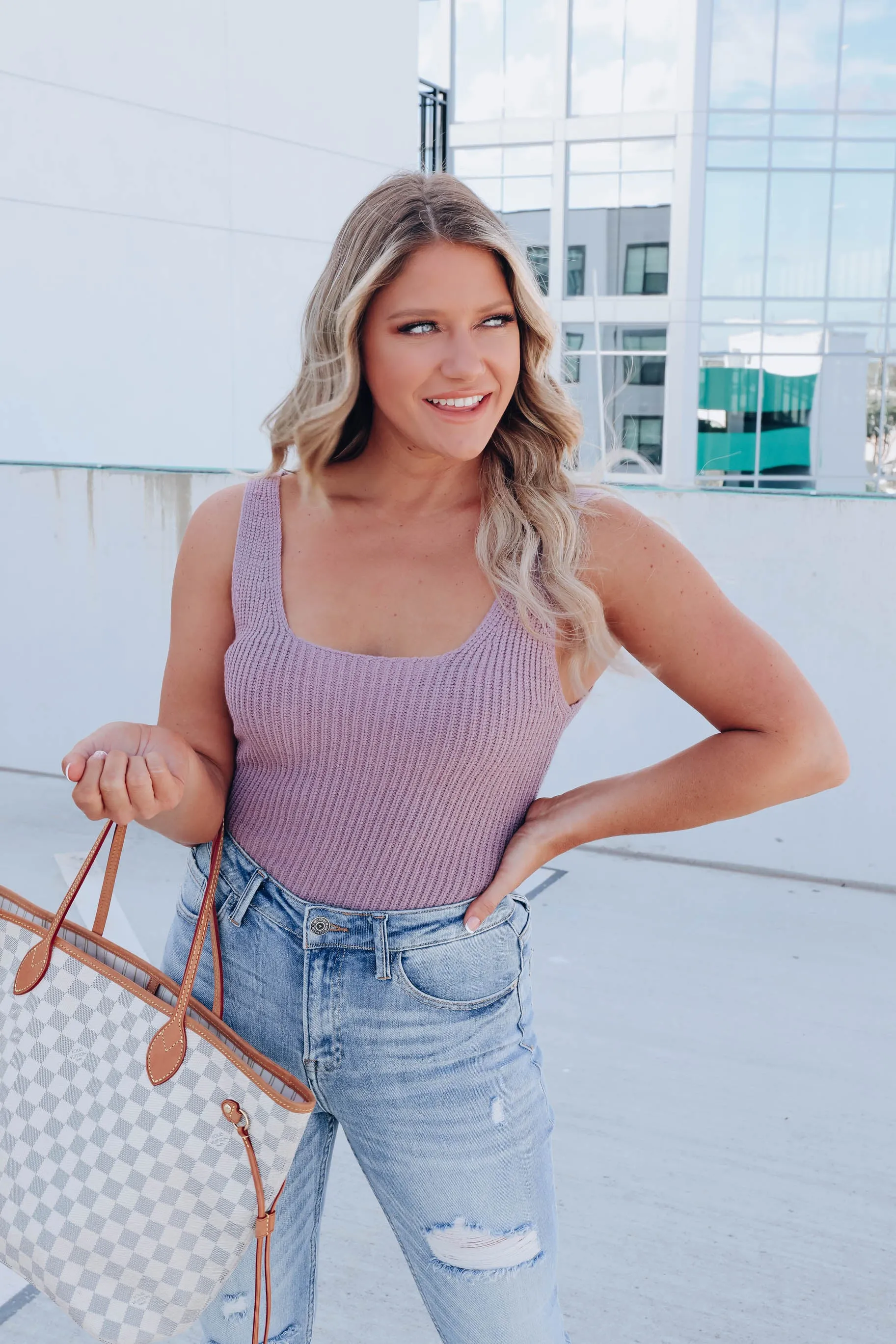 Olympia Knit Sweater Set - Purple