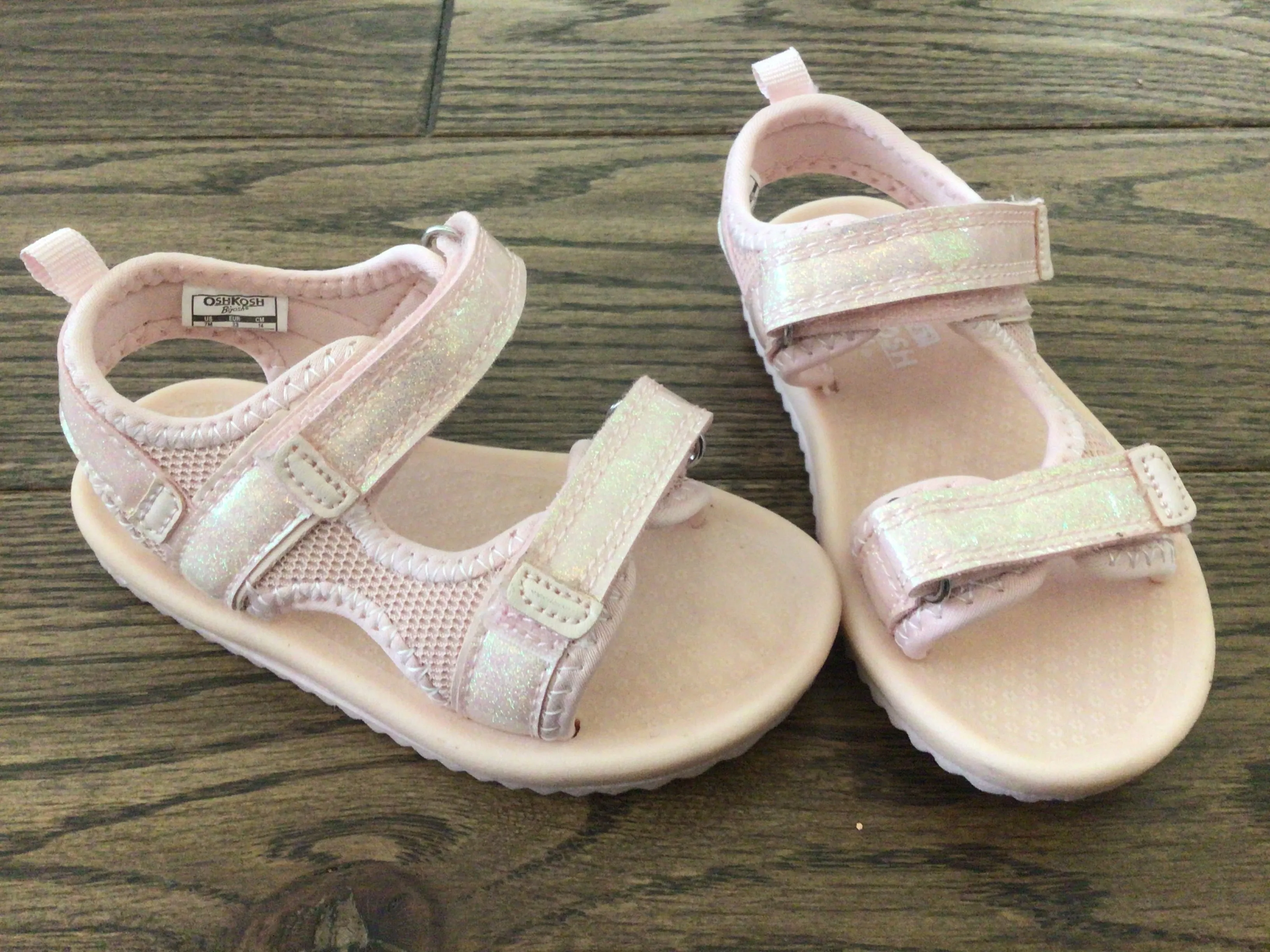 OshKosh pink sparkly sandals-7