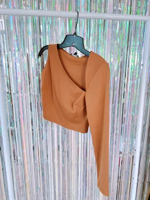 Over the Edge One-Shoulder Top - Camel