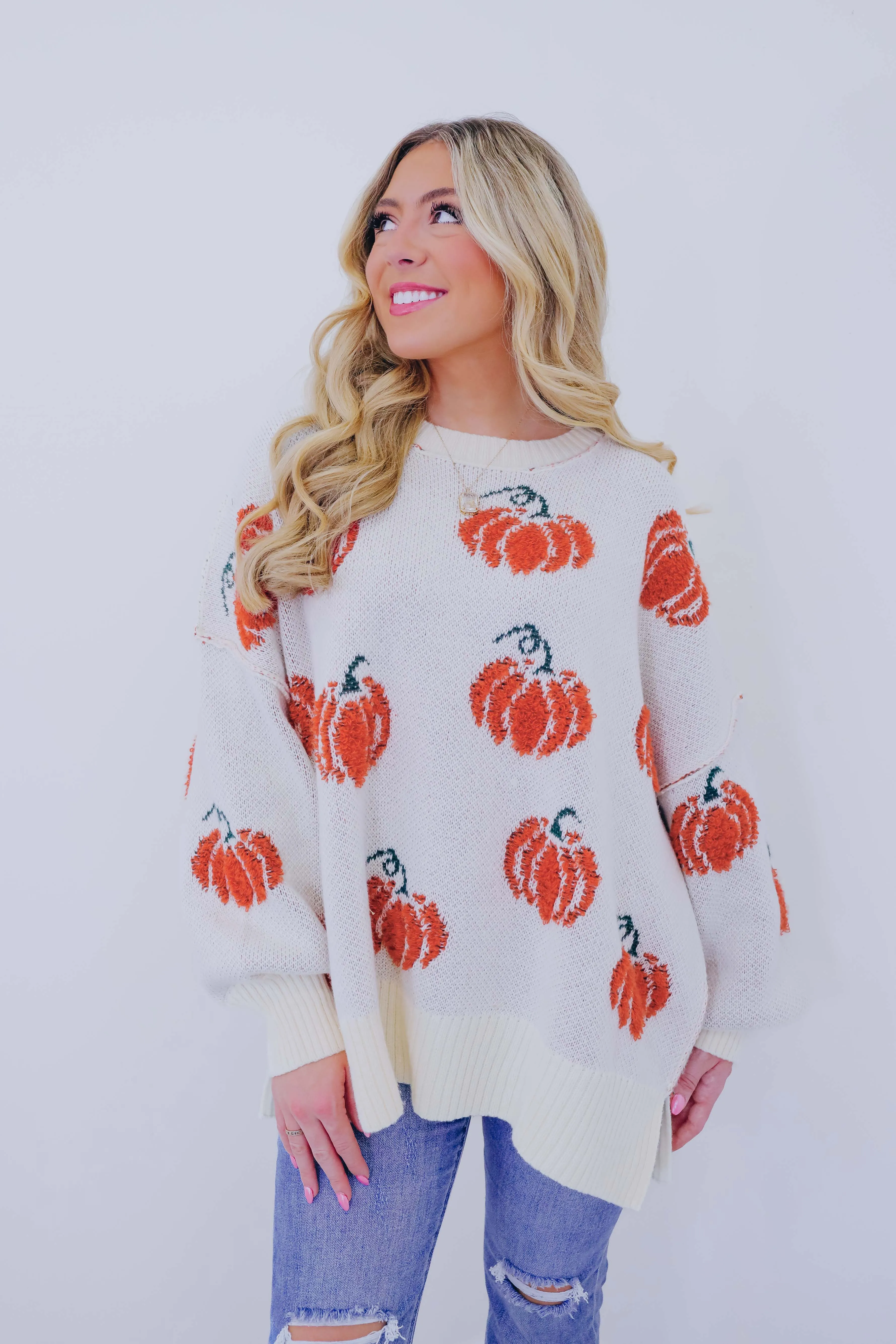 ***Perfect Pumpkin Oversized Knit Sweater SAMPLE