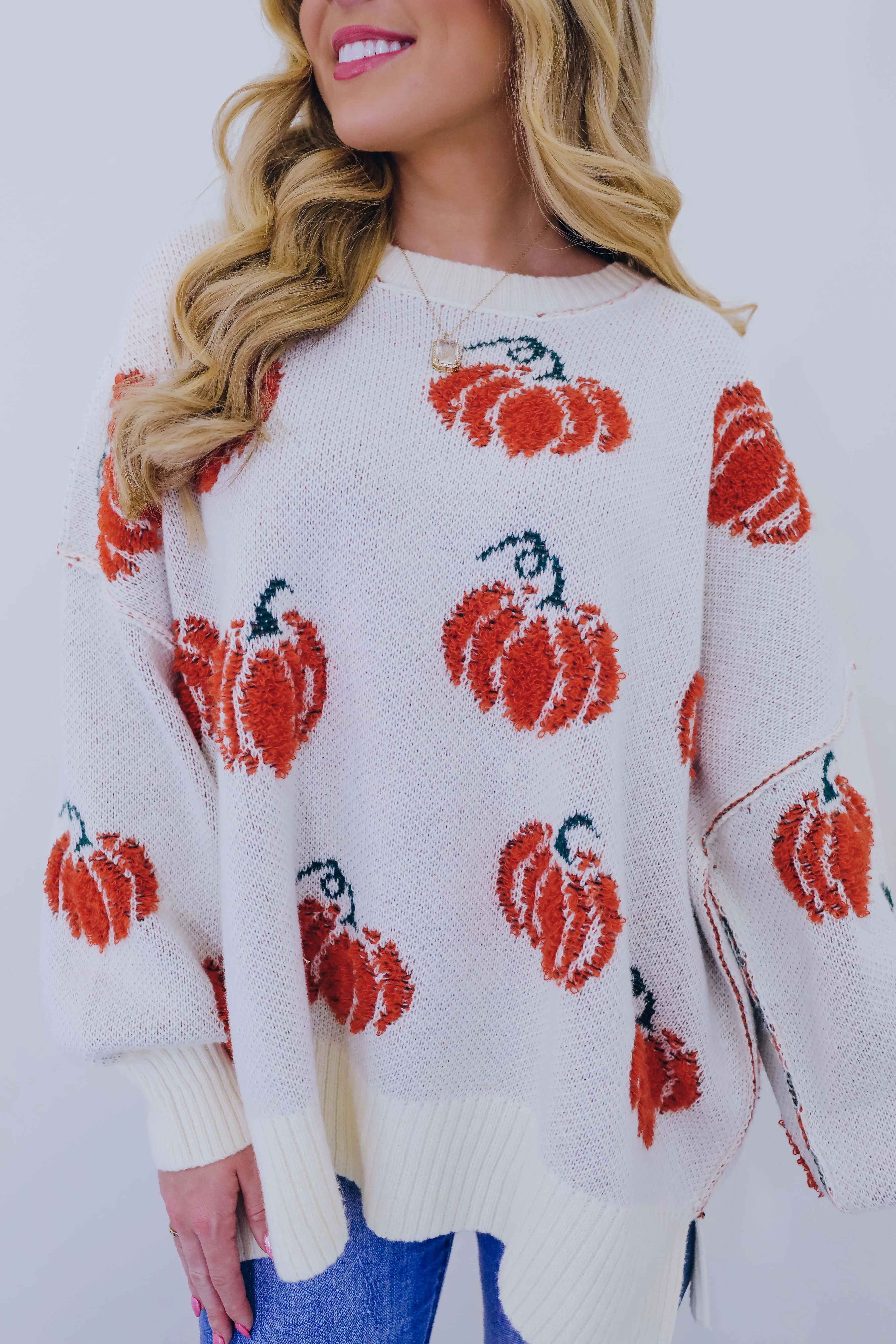 ***Perfect Pumpkin Oversized Knit Sweater SAMPLE