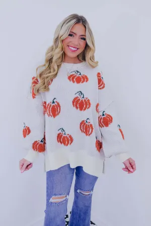 Perfect Pumpkin Oversized Knit Sweater
