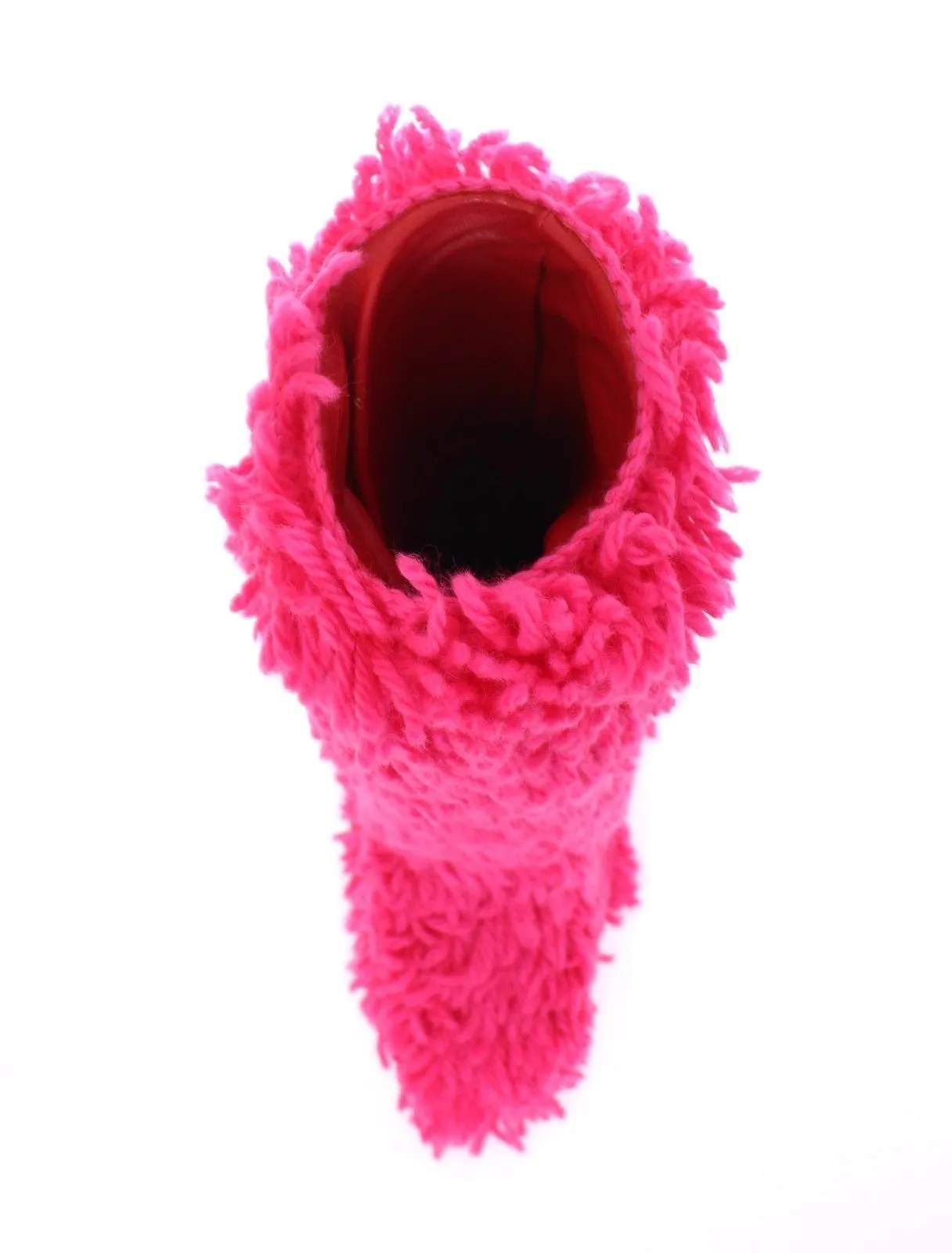 Pink Wool Runway Boots Shoes