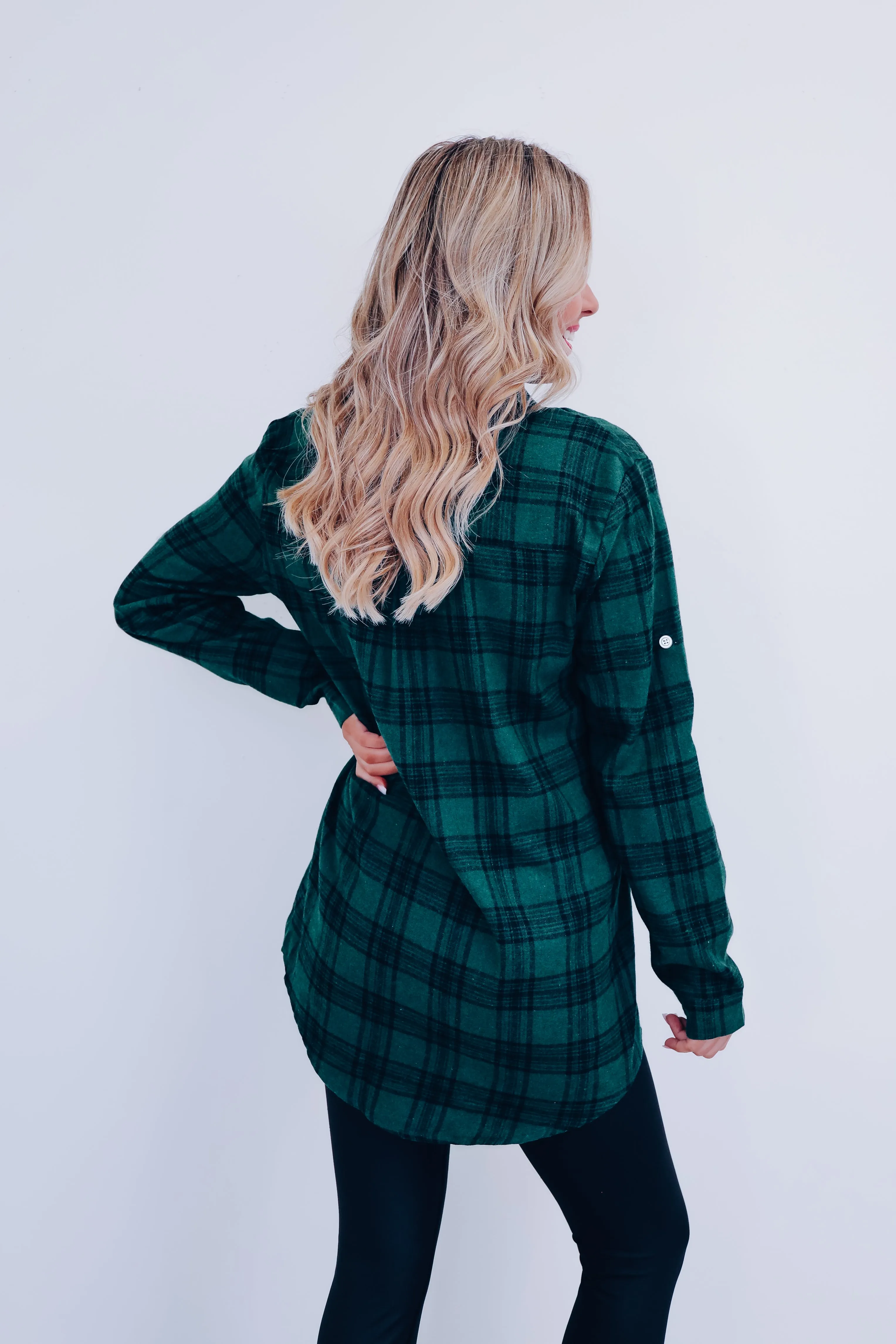 Pops Plaid Long Flannel Shirt - Green