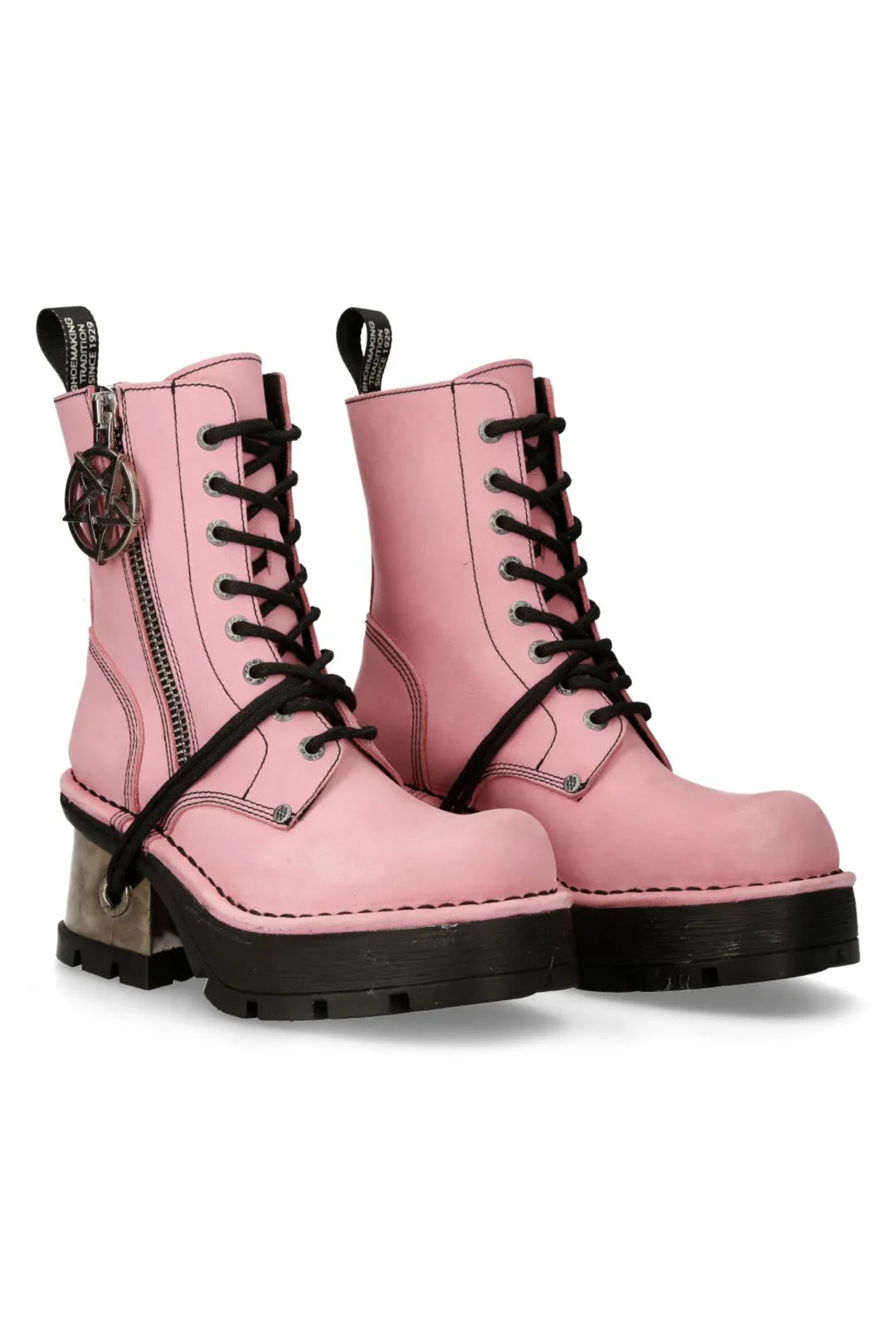 PRE-ORDER M.1045-C11 New Rock Pink Pentagram Boots