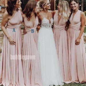 Pretty Mismatched Styles  Long Bridesmaid Dresses BMD004
