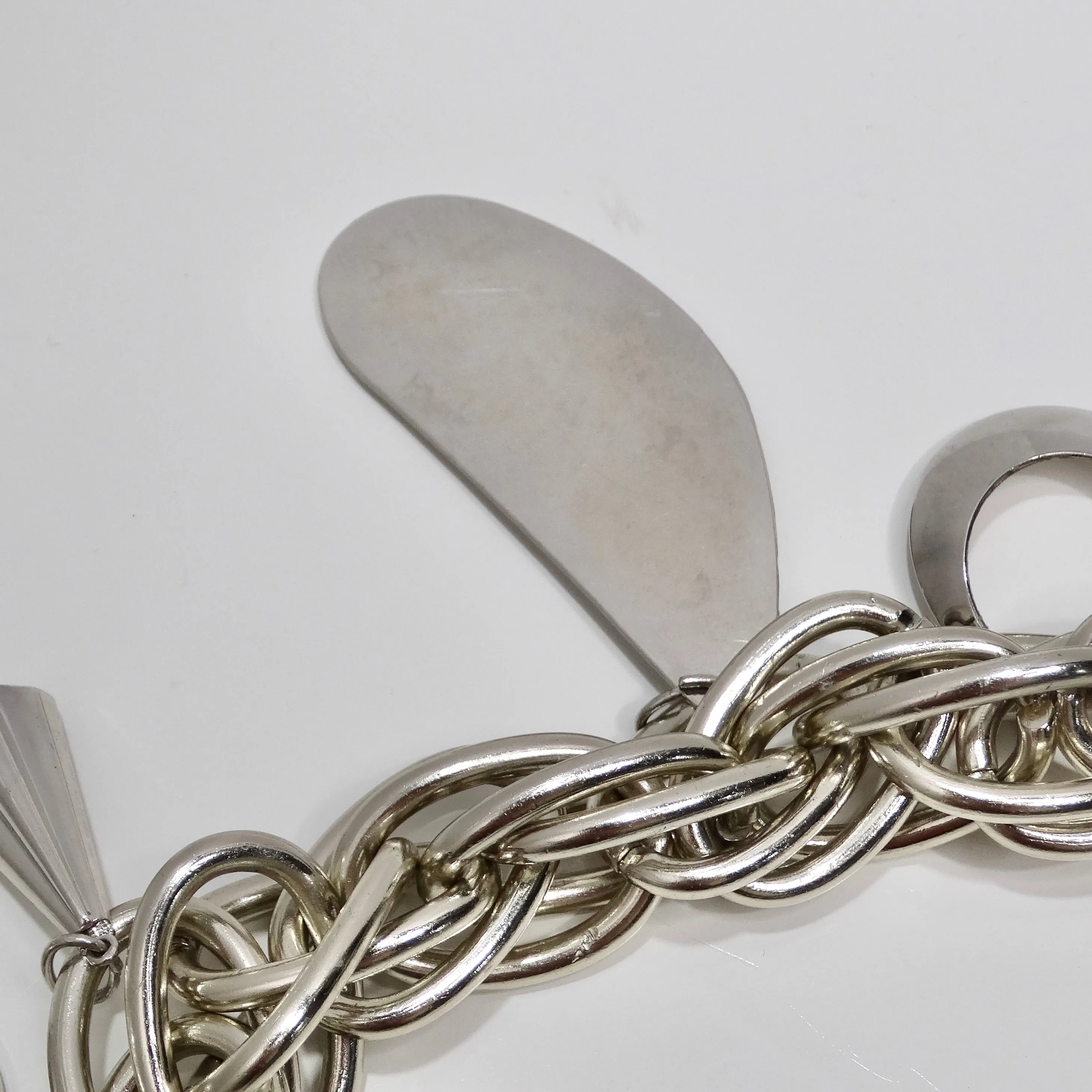 Pucci 1980s Silver Tone Charm Chain Belt