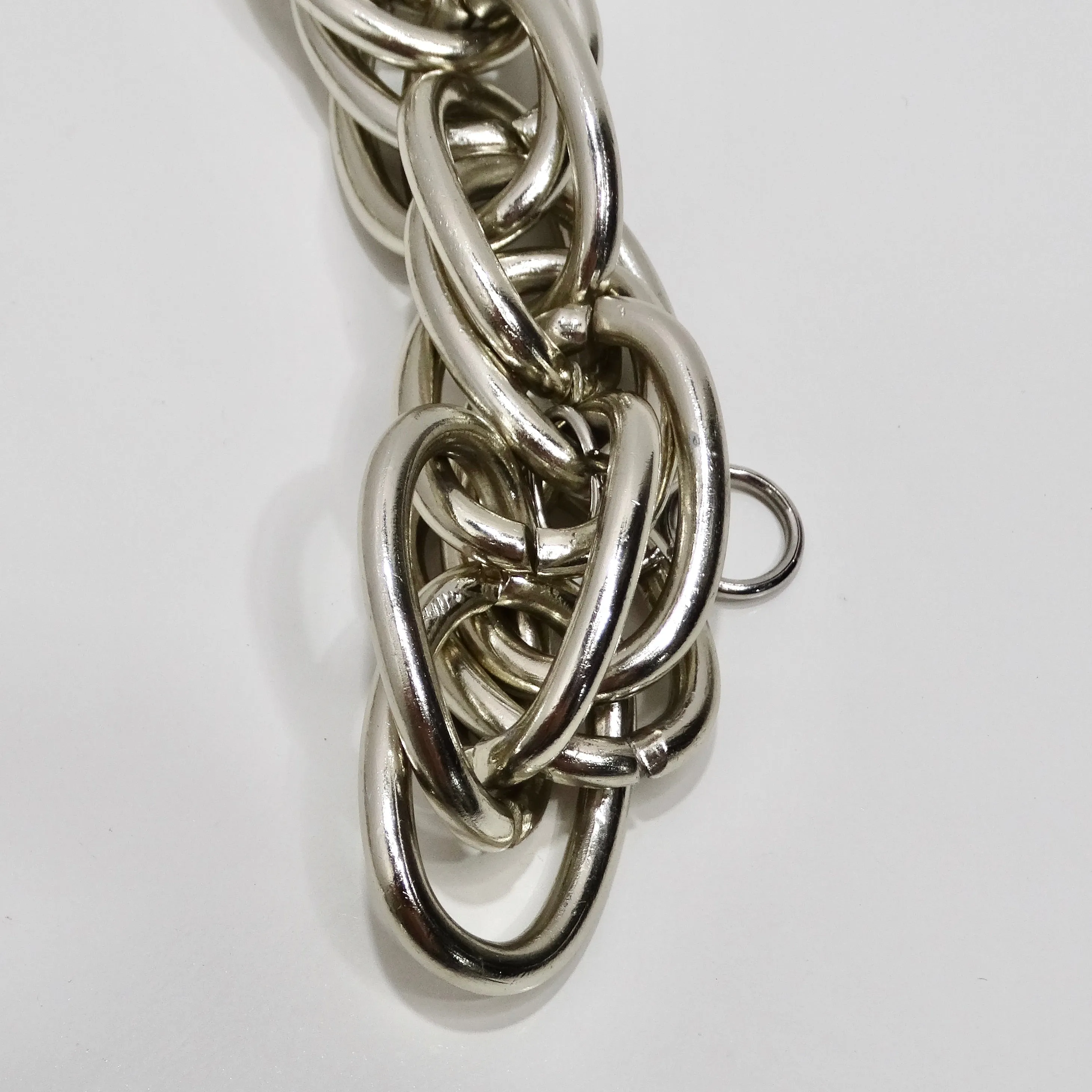 Pucci 1980s Silver Tone Charm Chain Belt