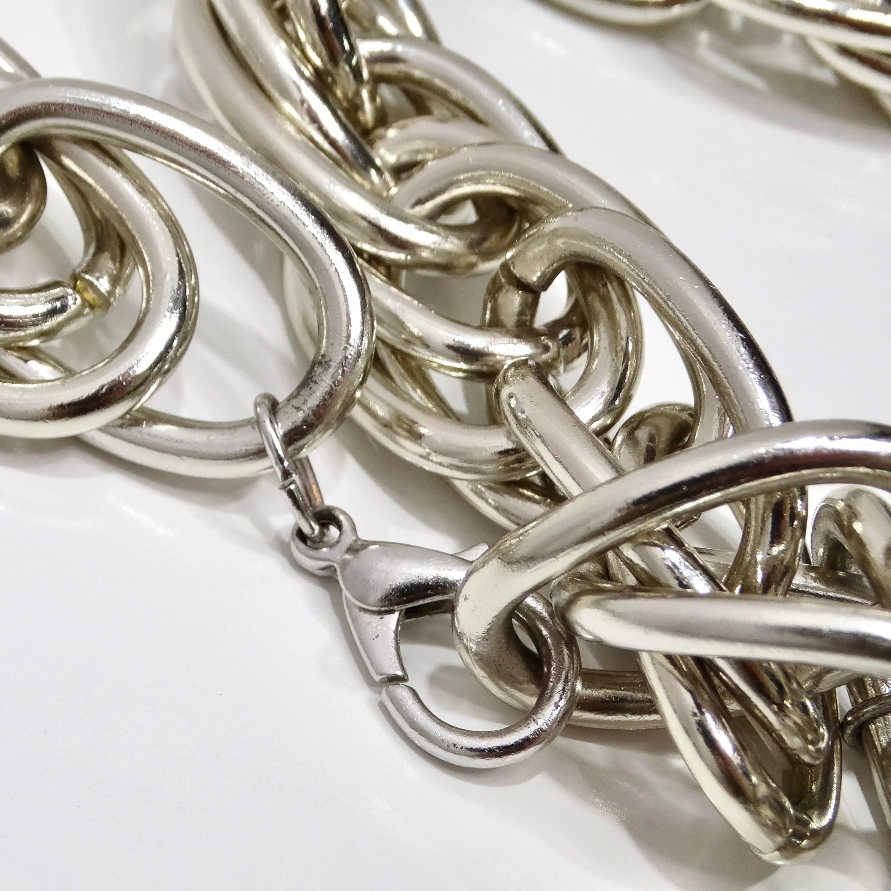 Pucci 1980s Silver Tone Charm Chain Belt