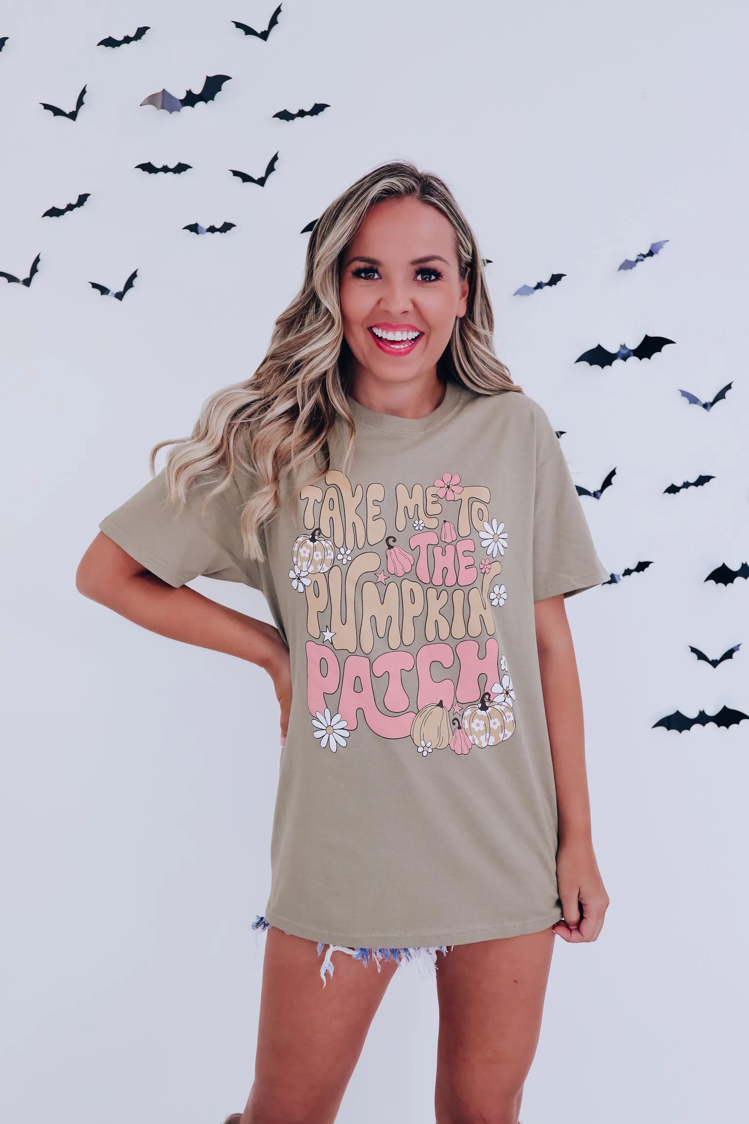 Pumpkin Patch Graphic Tee - Khaki