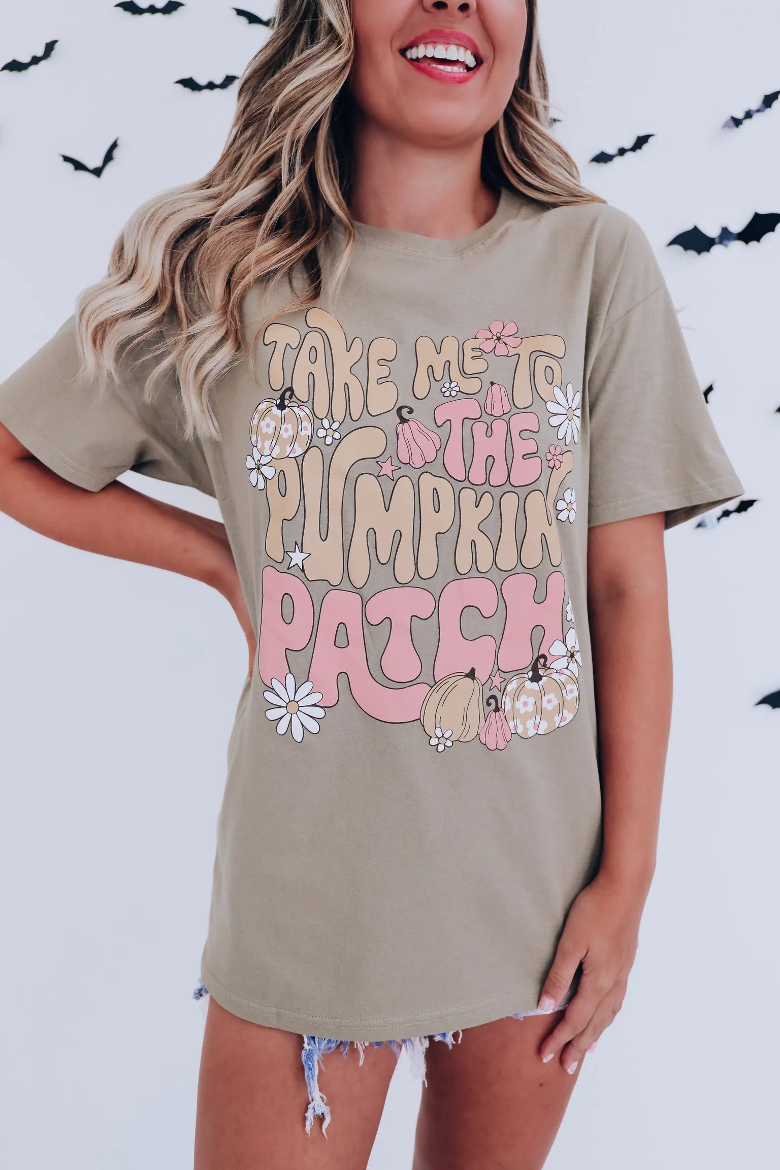 Pumpkin Patch Graphic Tee - Khaki