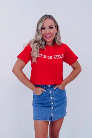 "Let's Go Girls" Embroidered Top