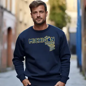 "Michigan Hoops" Men's Classic Crew Sweatshirt