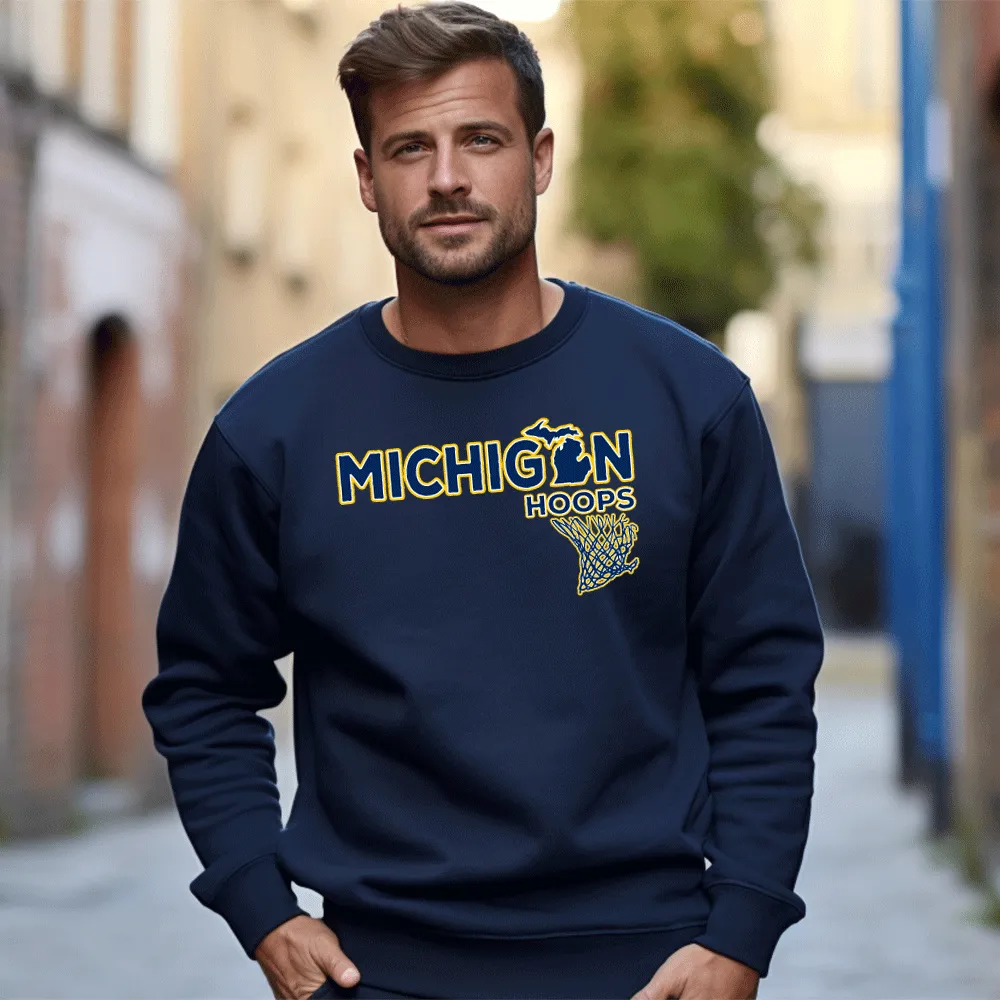 "Michigan Hoops" Men's Classic Crew Sweatshirt