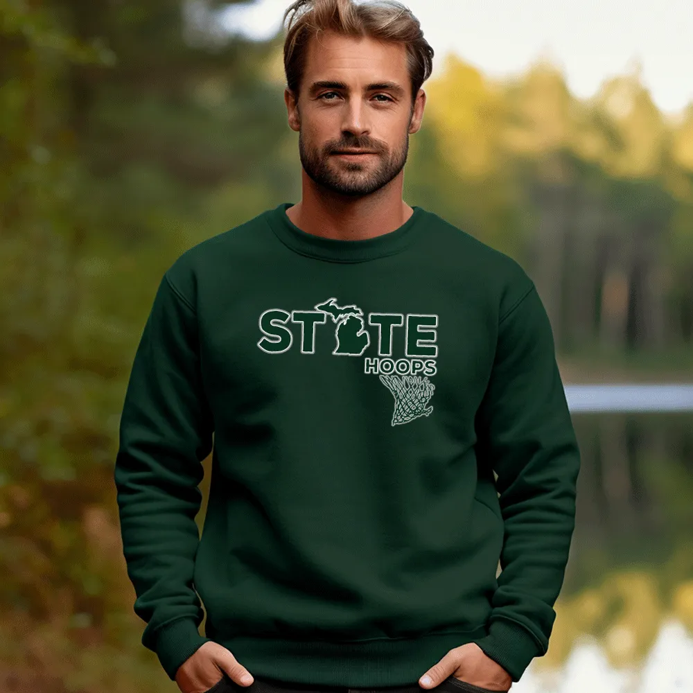 "State Hoops" Men's Classic Crew Sweatshirt