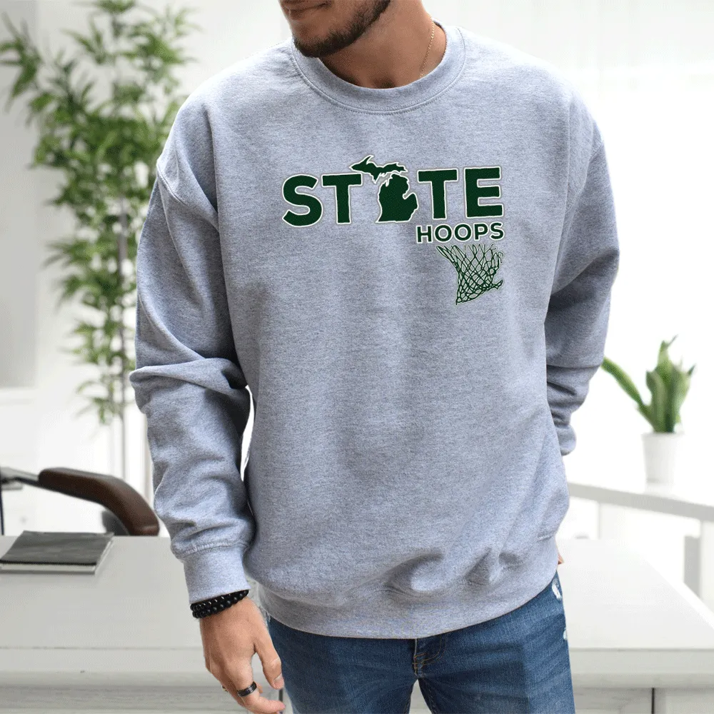"State Hoops" Men's Classic Crew Sweatshirt