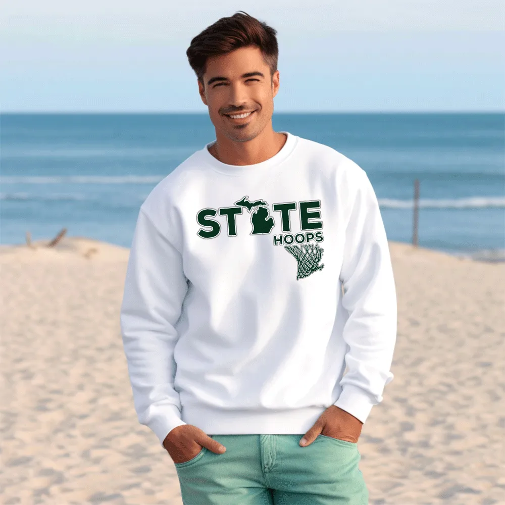 "State Hoops" Men's Classic Crew Sweatshirt