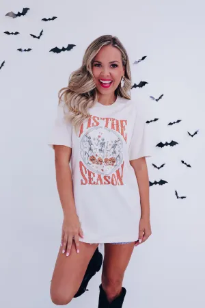 "Tis The Season" Halloween Graphic Tee - Cream
