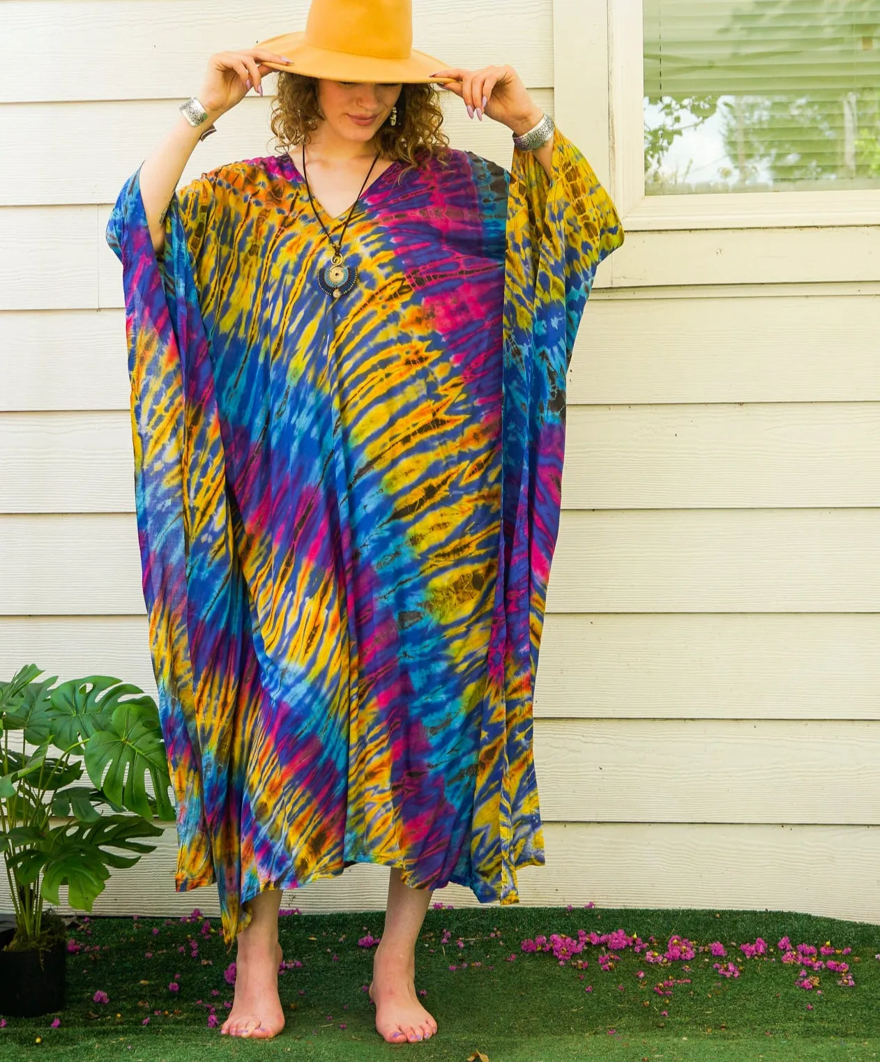 Rainbow Horizon Tie-Dye Kaftan