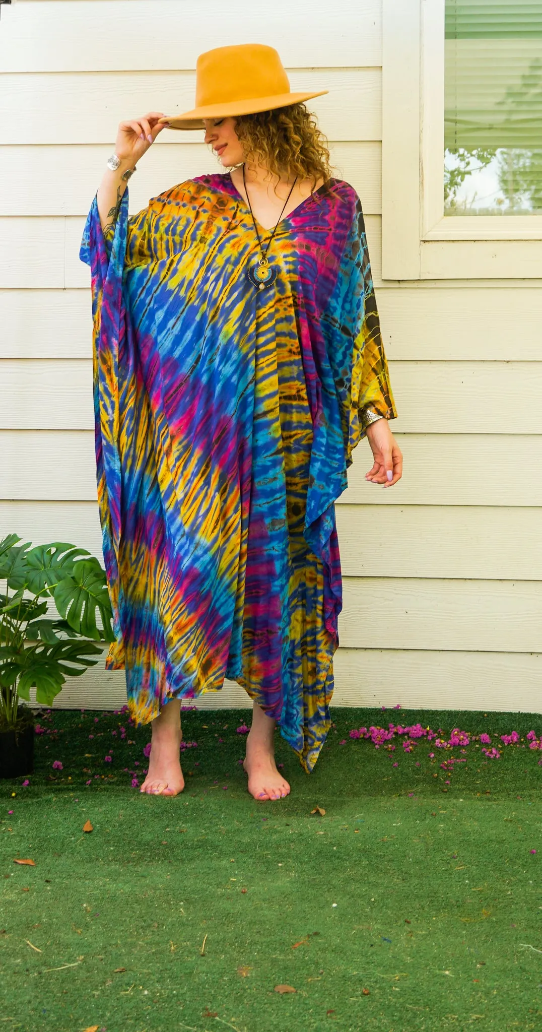 Rainbow Horizon Tie-Dye Kaftan