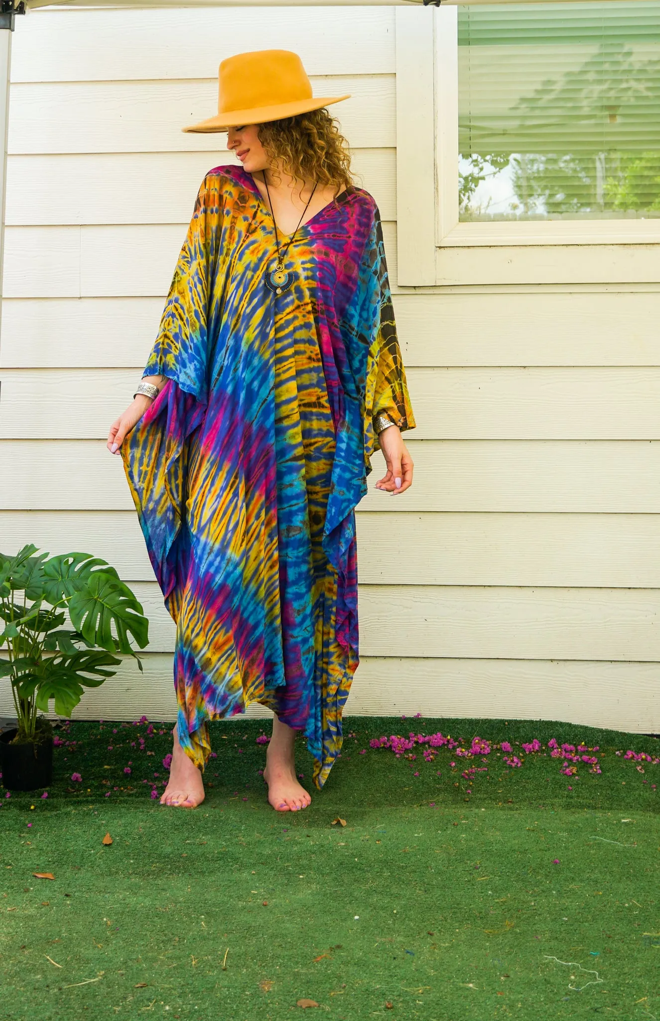 Rainbow Horizon Tie-Dye Kaftan
