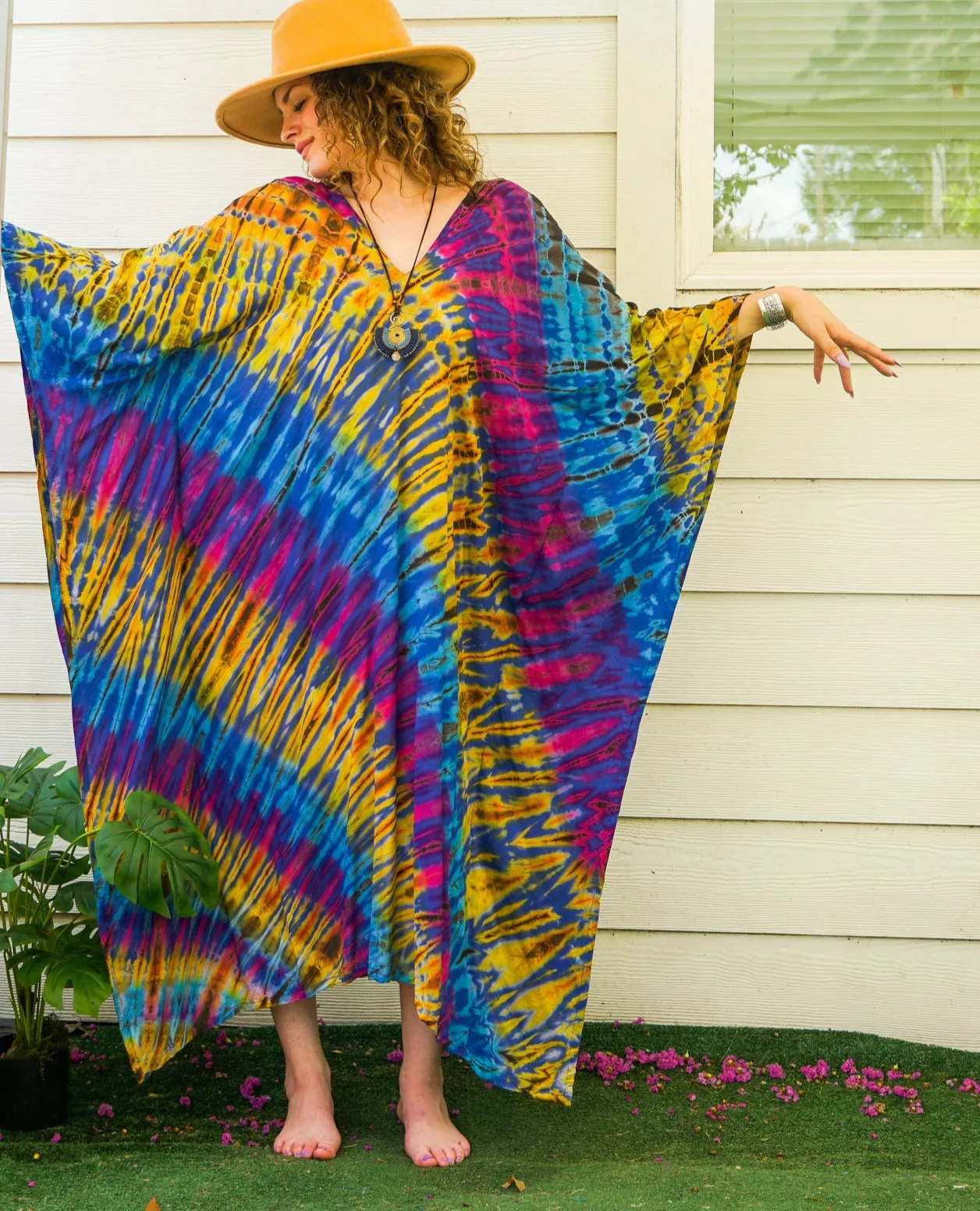 Rainbow Horizon Tie-Dye Kaftan