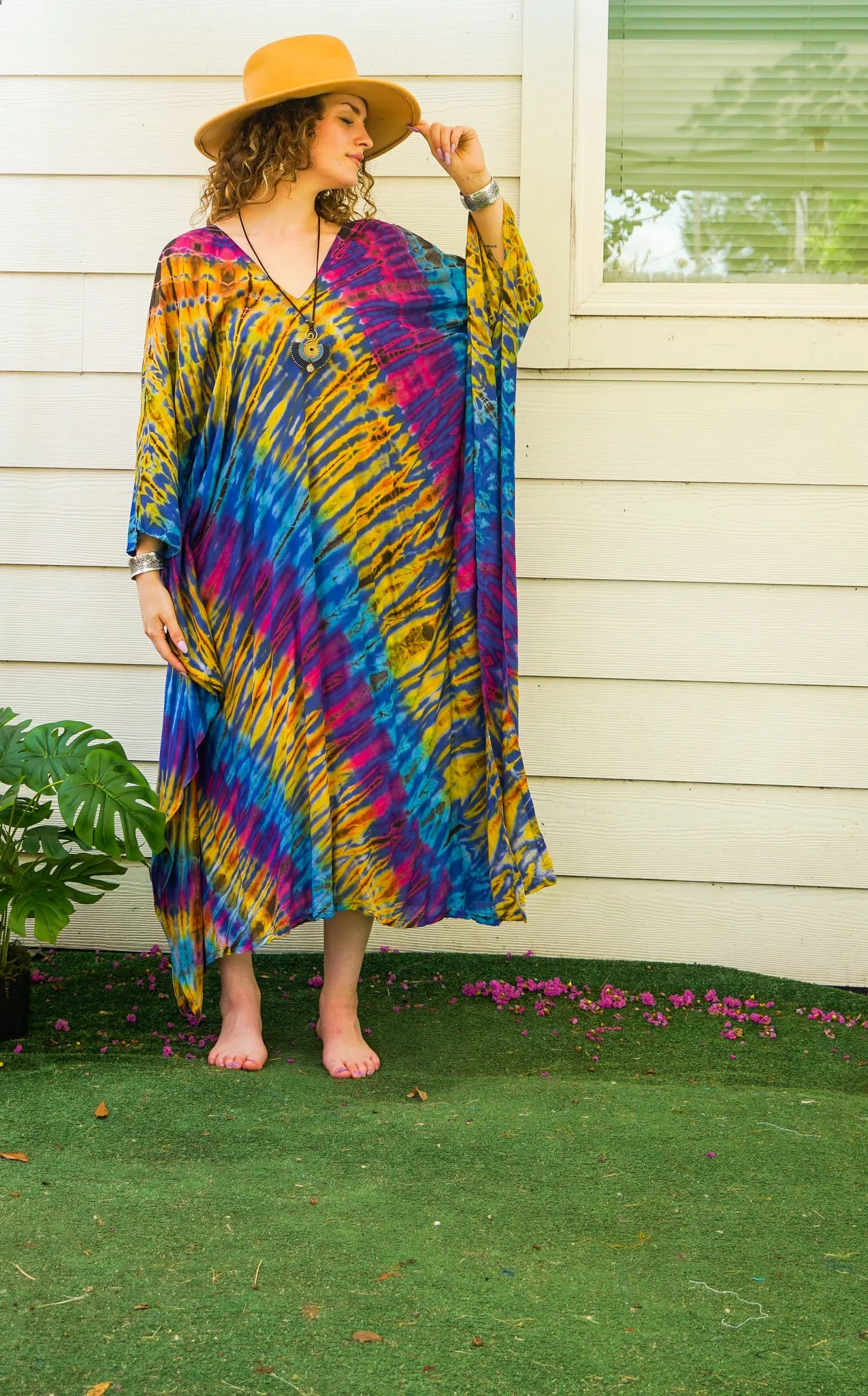 Rainbow Horizon Tie-Dye Kaftan