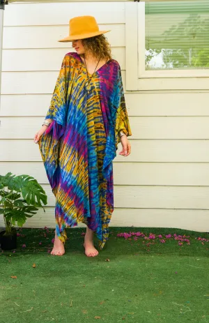 Rainbow Horizon Tie-Dye Kaftan