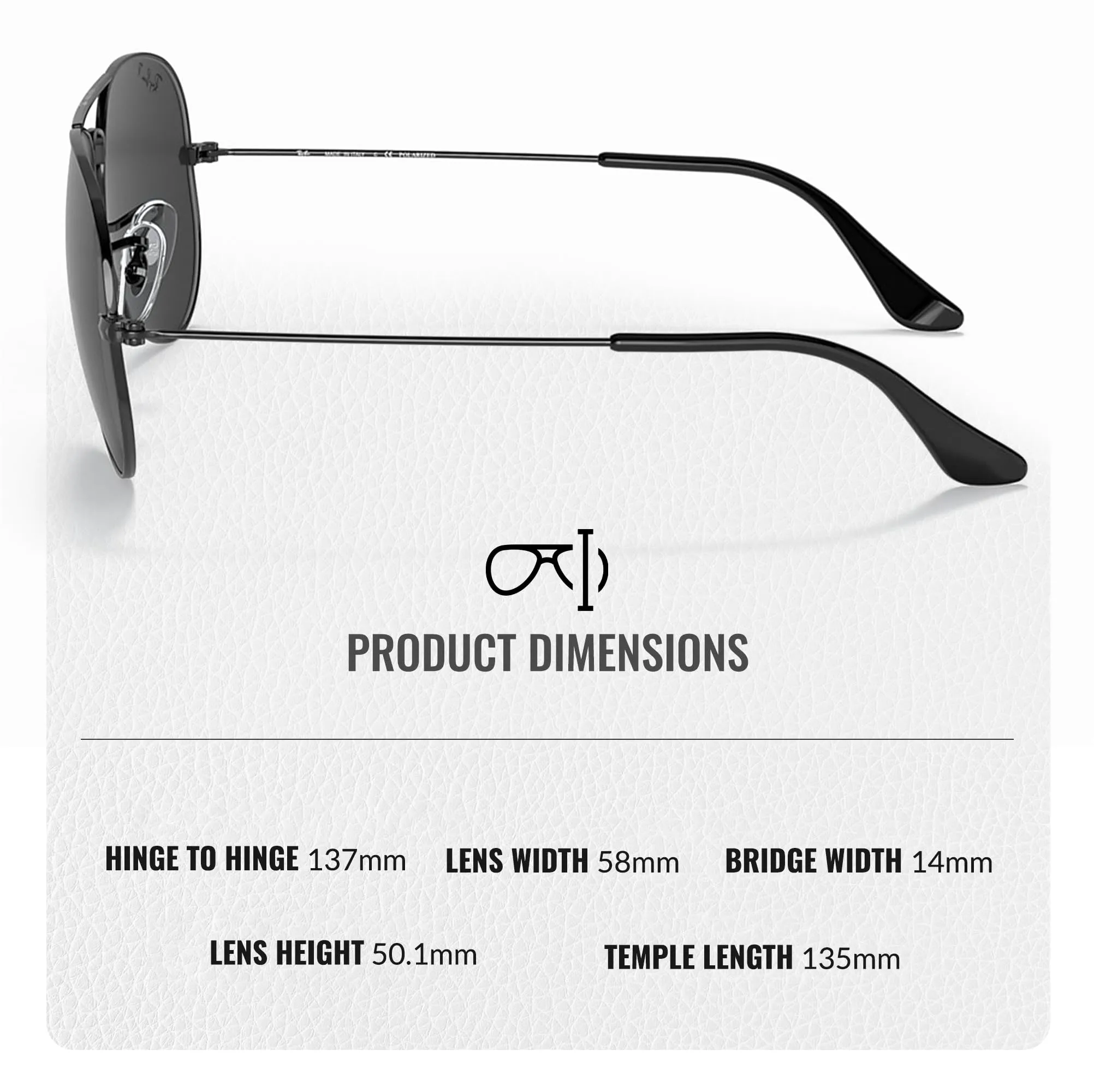 Ray-Ban RB3025 Classic Total Black Collection Polarized Aviator Shape Sunglasses With Eyewear Kit Bundle - Adjustable Nose Pads - Casual Wear Retro Sunglasses