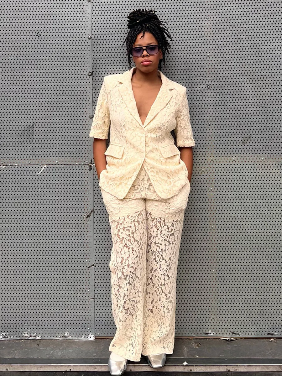 Ritta Lace Trousers - Sandshell