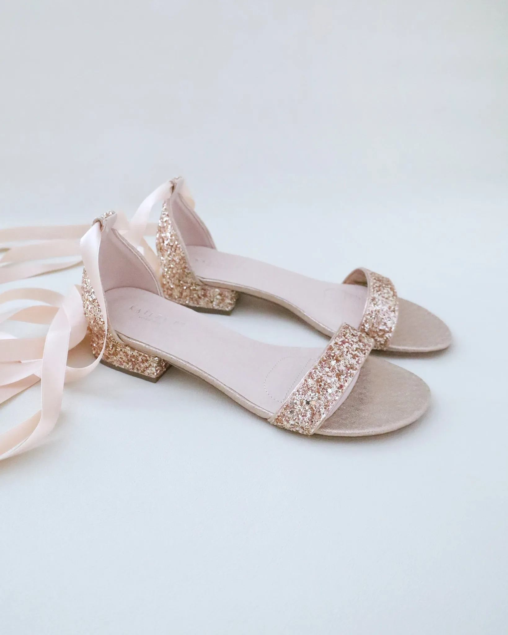 Rock Glitter Low Block Heel Ballerina Evening Sandals