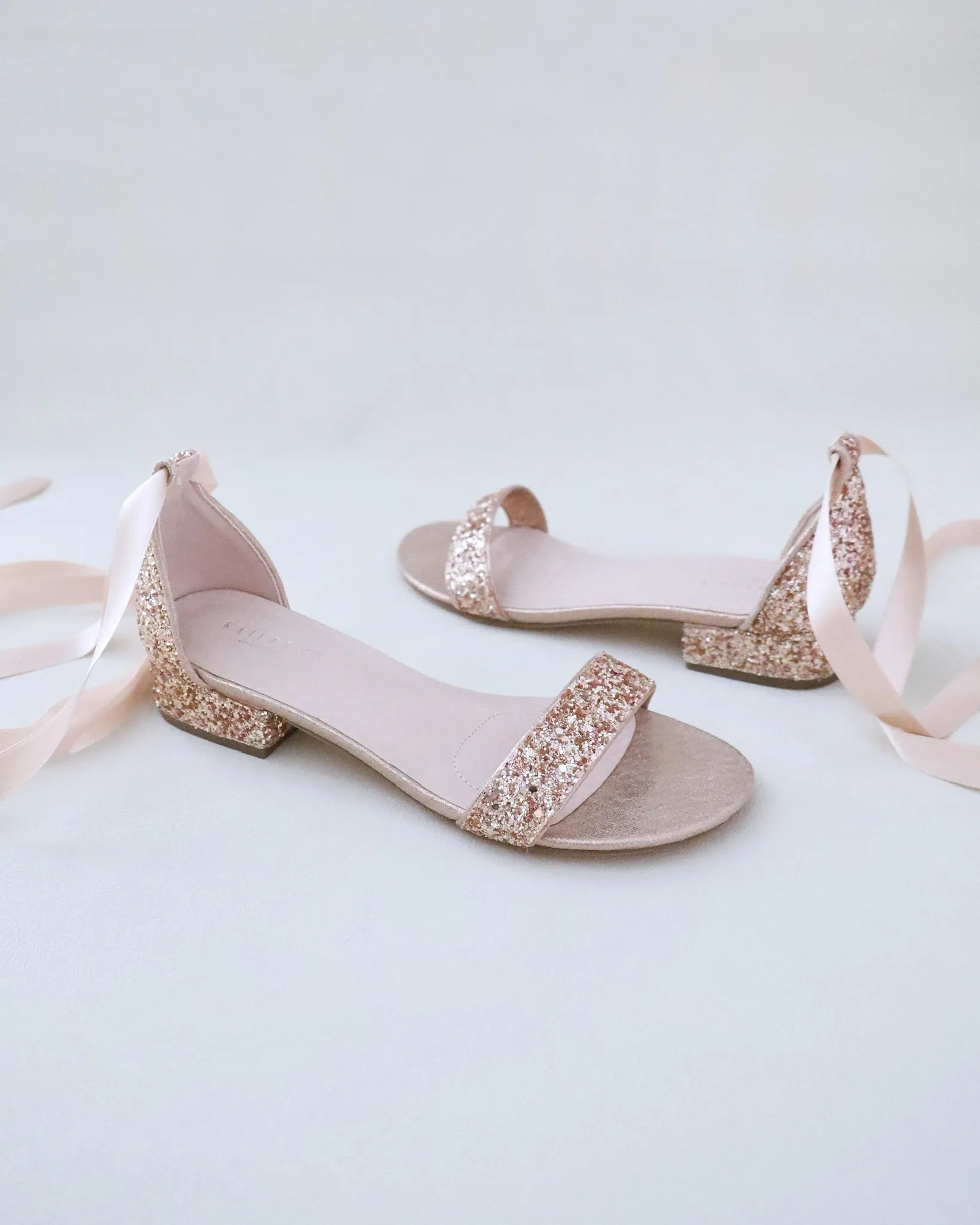 Rock Glitter Low Block Heel Ballerina Evening Sandals