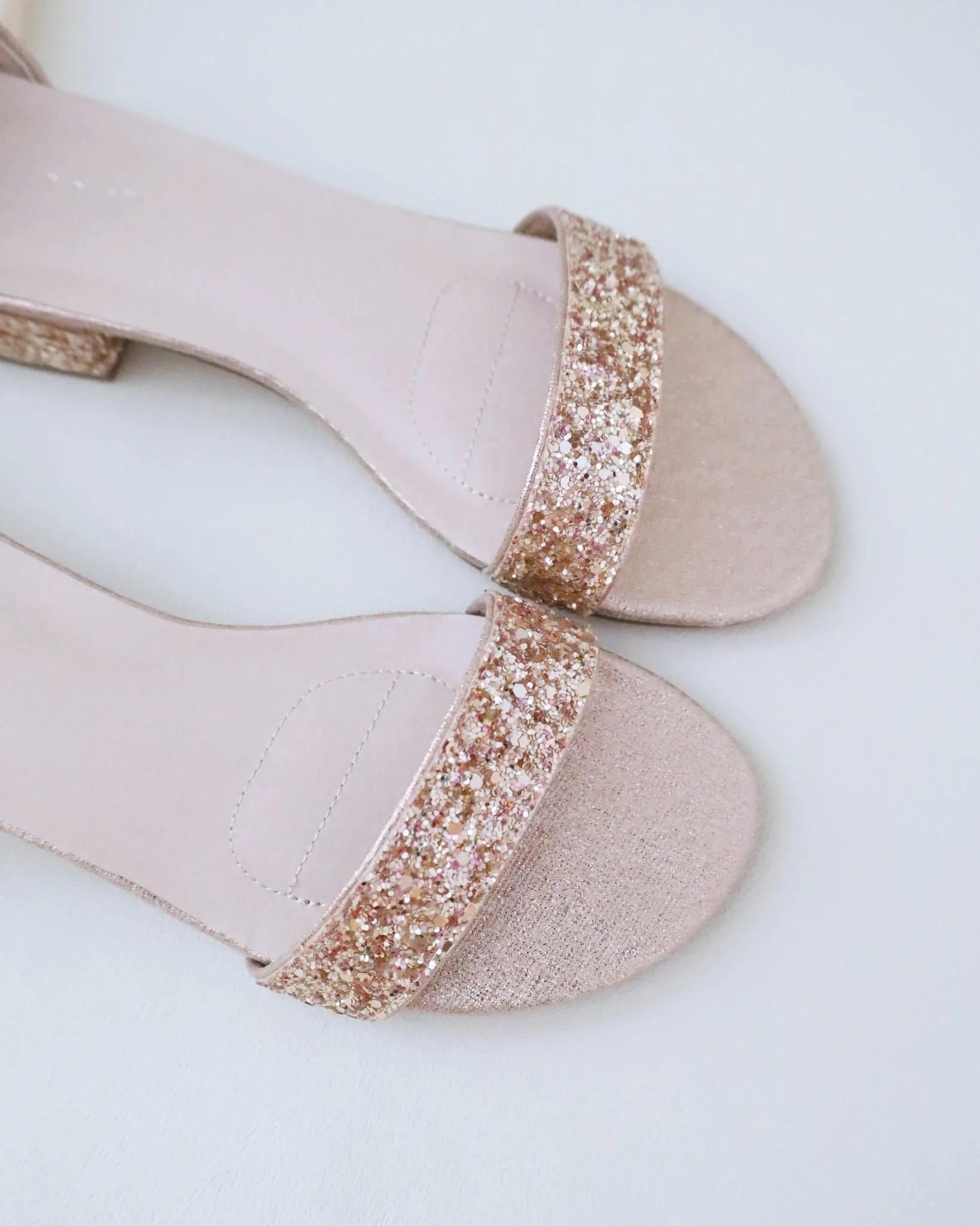 Rock Glitter Low Block Heel Ballerina Evening Sandals