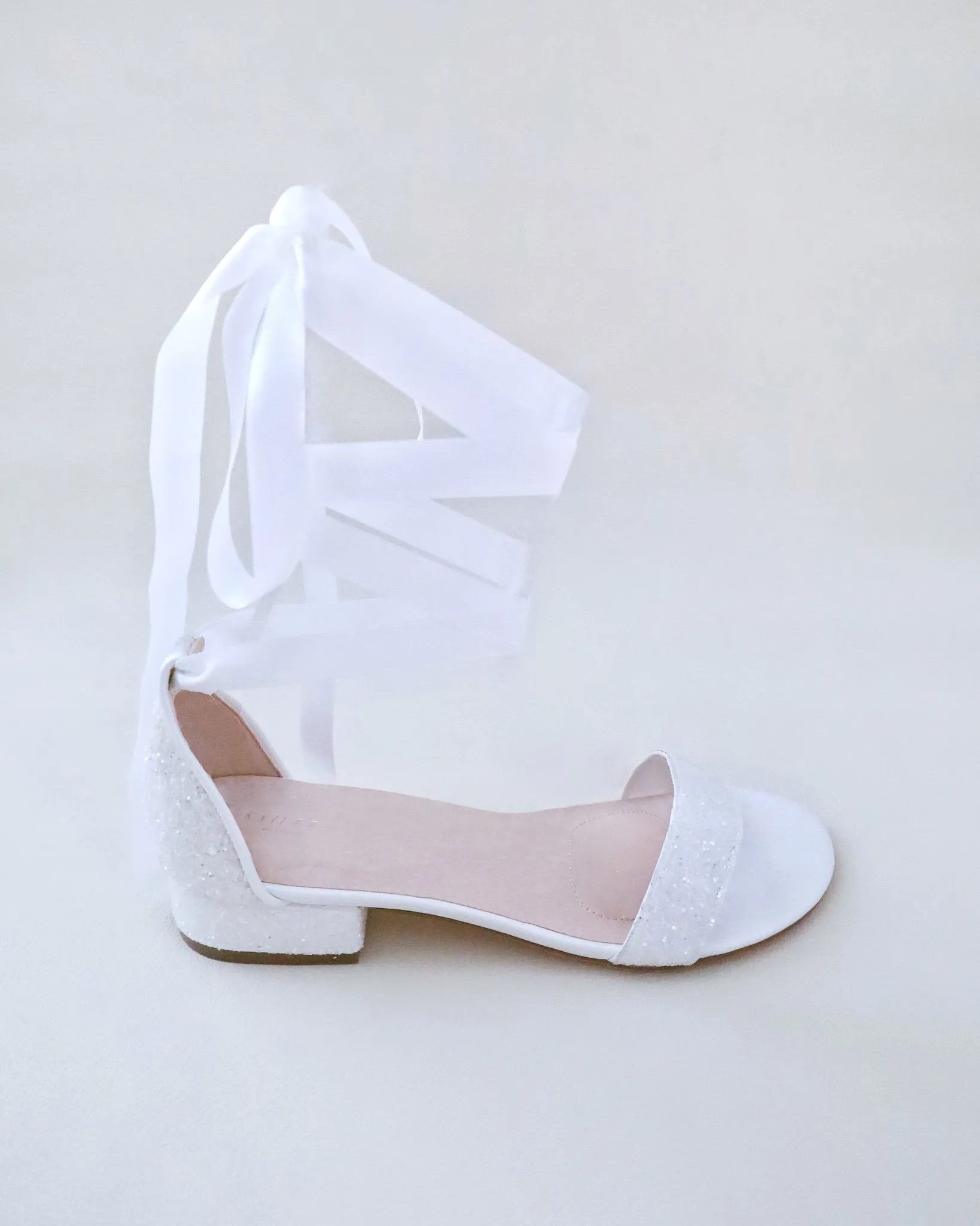 Rock Glitter Low Block Heel Ballerina Wedding Sandals