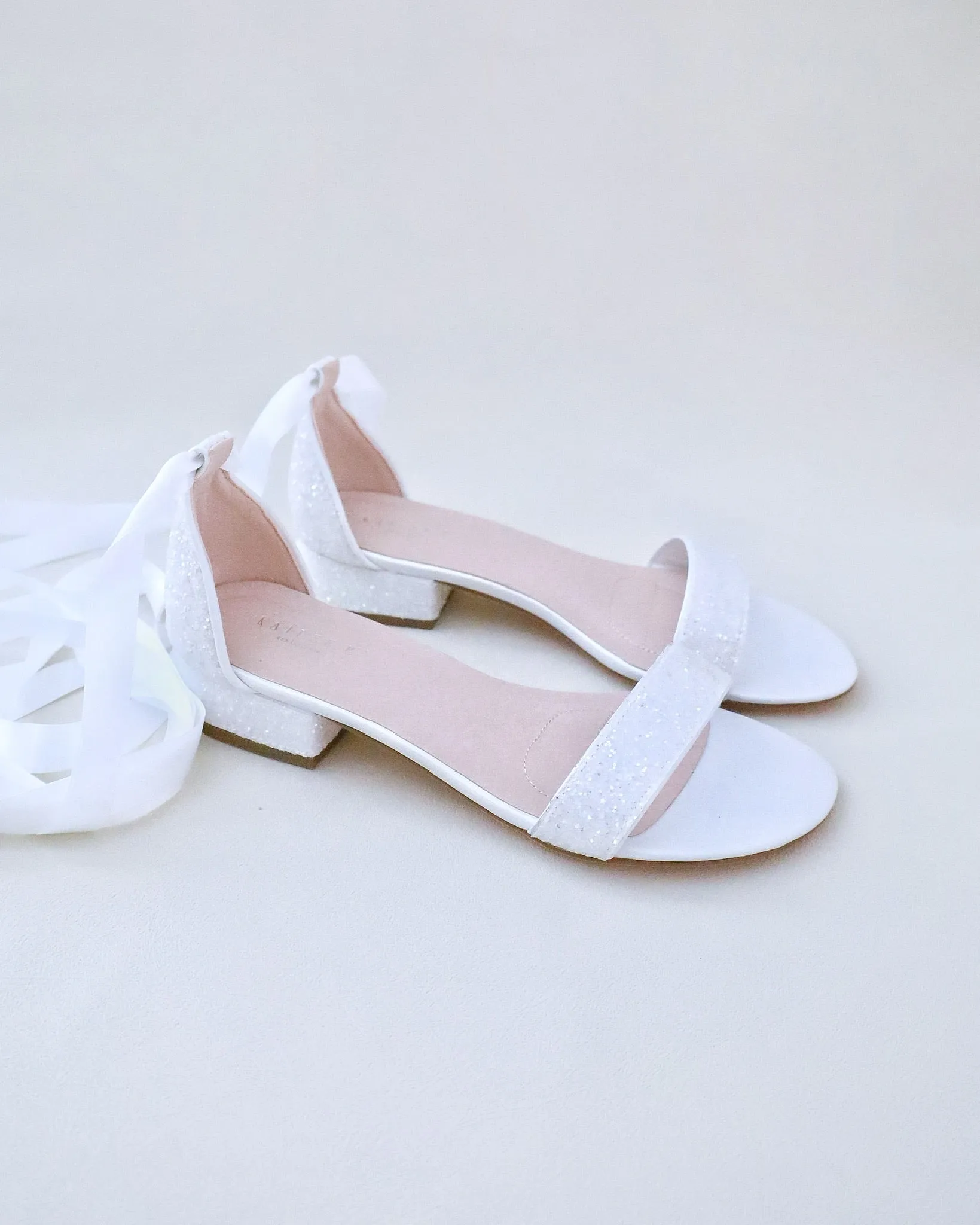 Rock Glitter Low Block Heel Ballerina Wedding Sandals