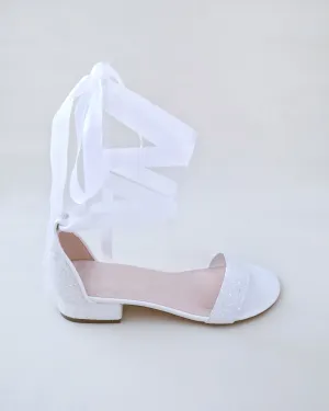 Rock Glitter Low Block Heel Ballerina Wedding Sandals