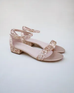 Rock Glitter Low Block Heel Wedding Sandals