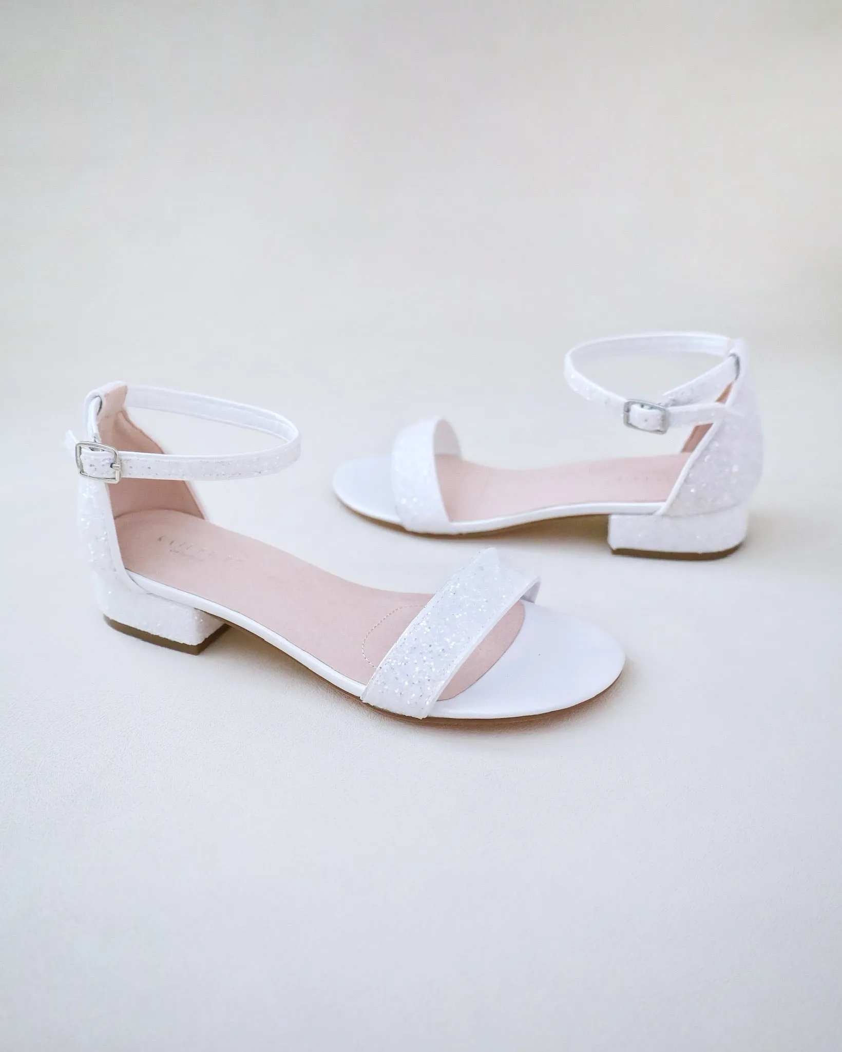 Rock Glitter Low Block Heel Wedding Sandals