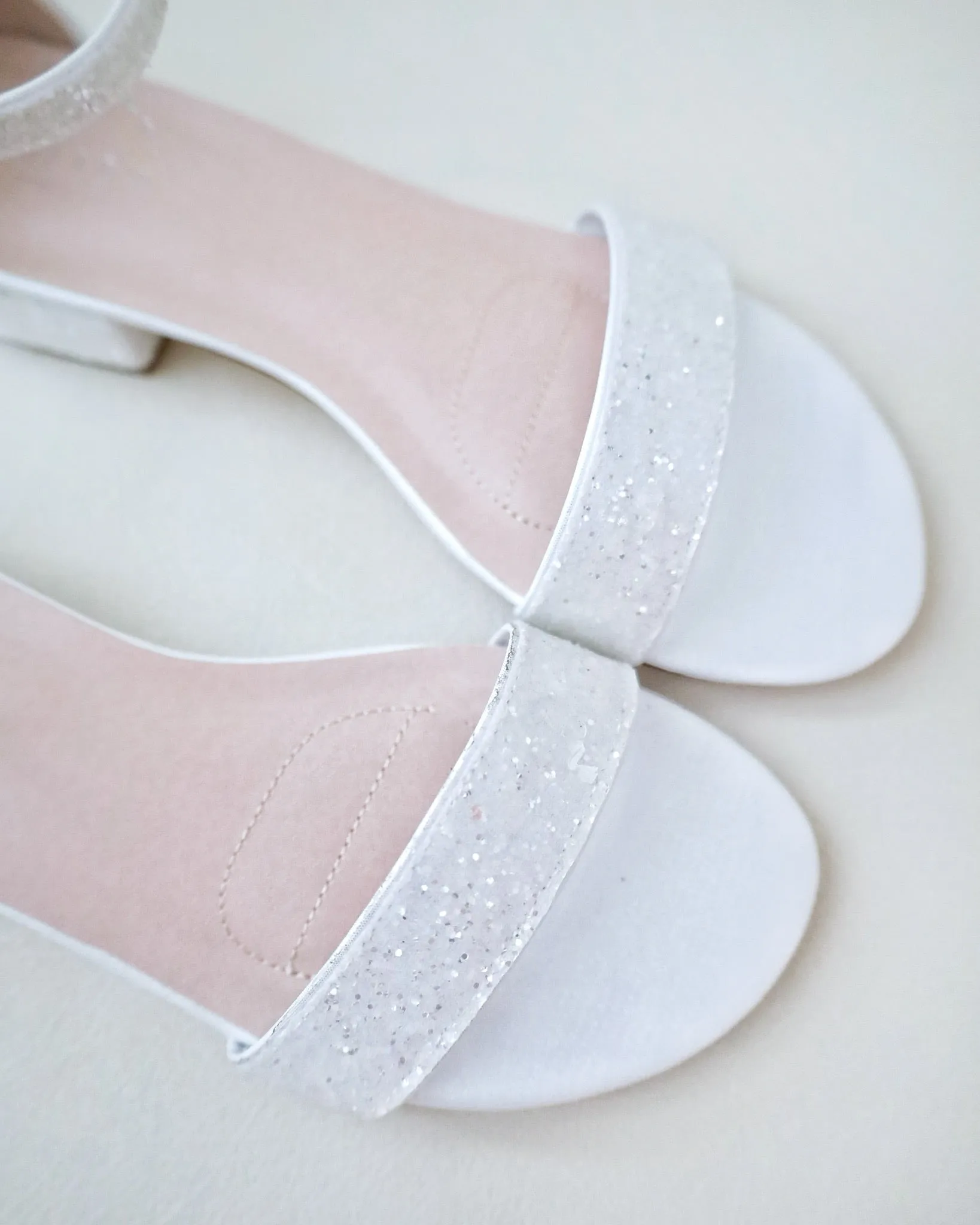 Rock Glitter Low Block Heel Wedding Sandals