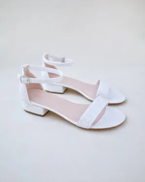 Rock Glitter Low Block Heel Wedding Sandals