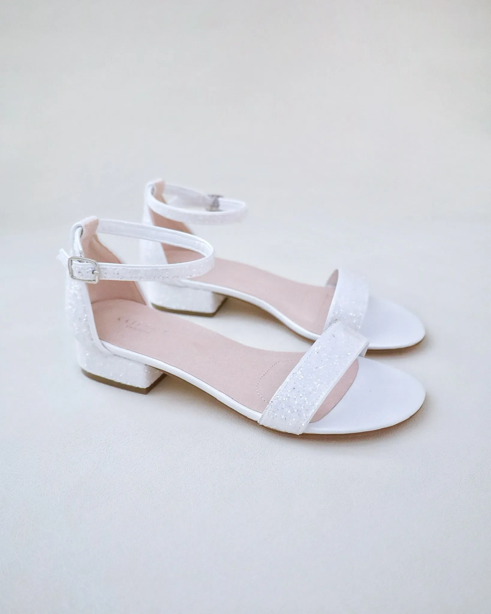 Rock Glitter Low Block Heel Wedding Sandals