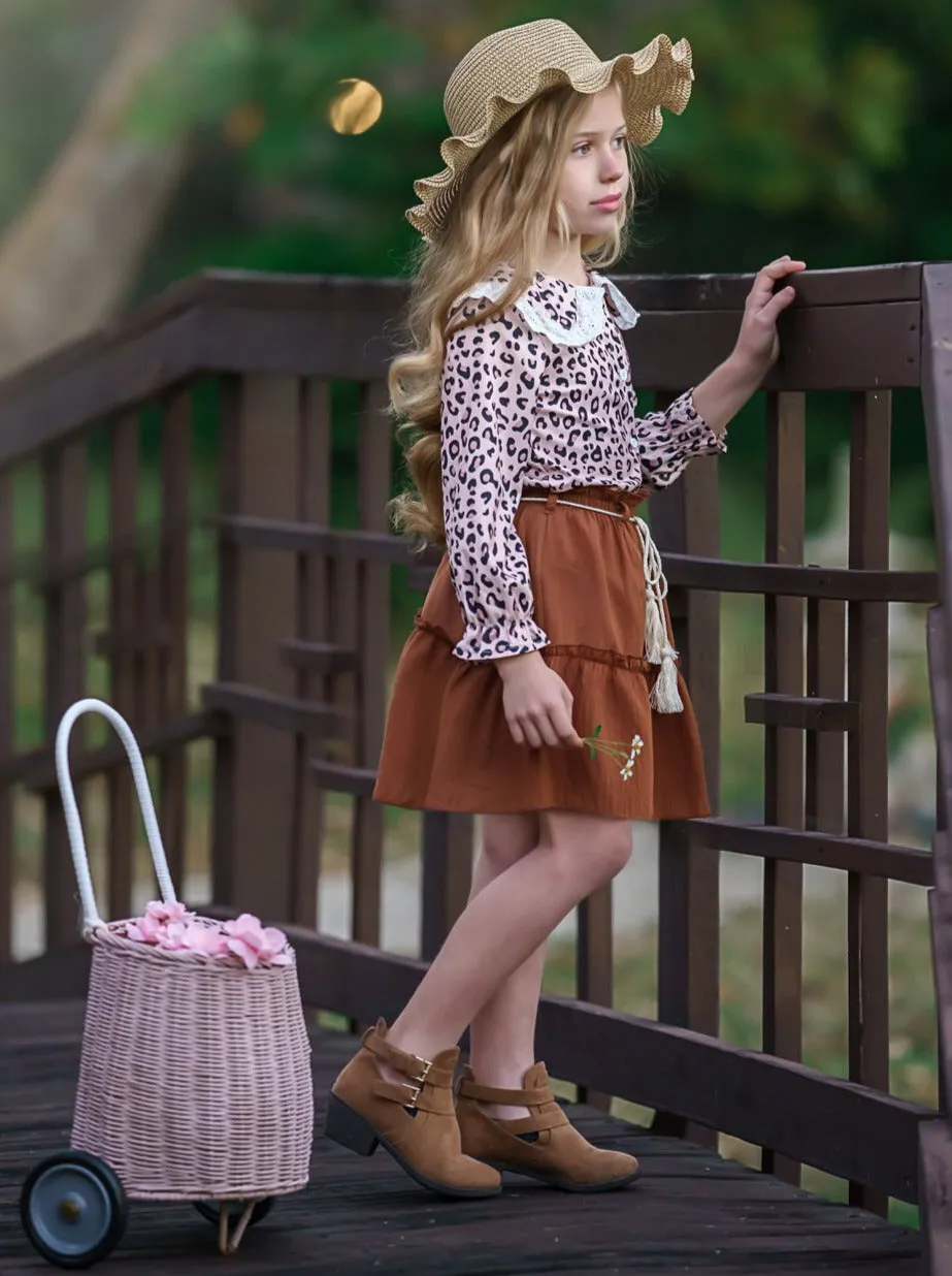 Rodeo Diva Leopard Top and Skirt Set