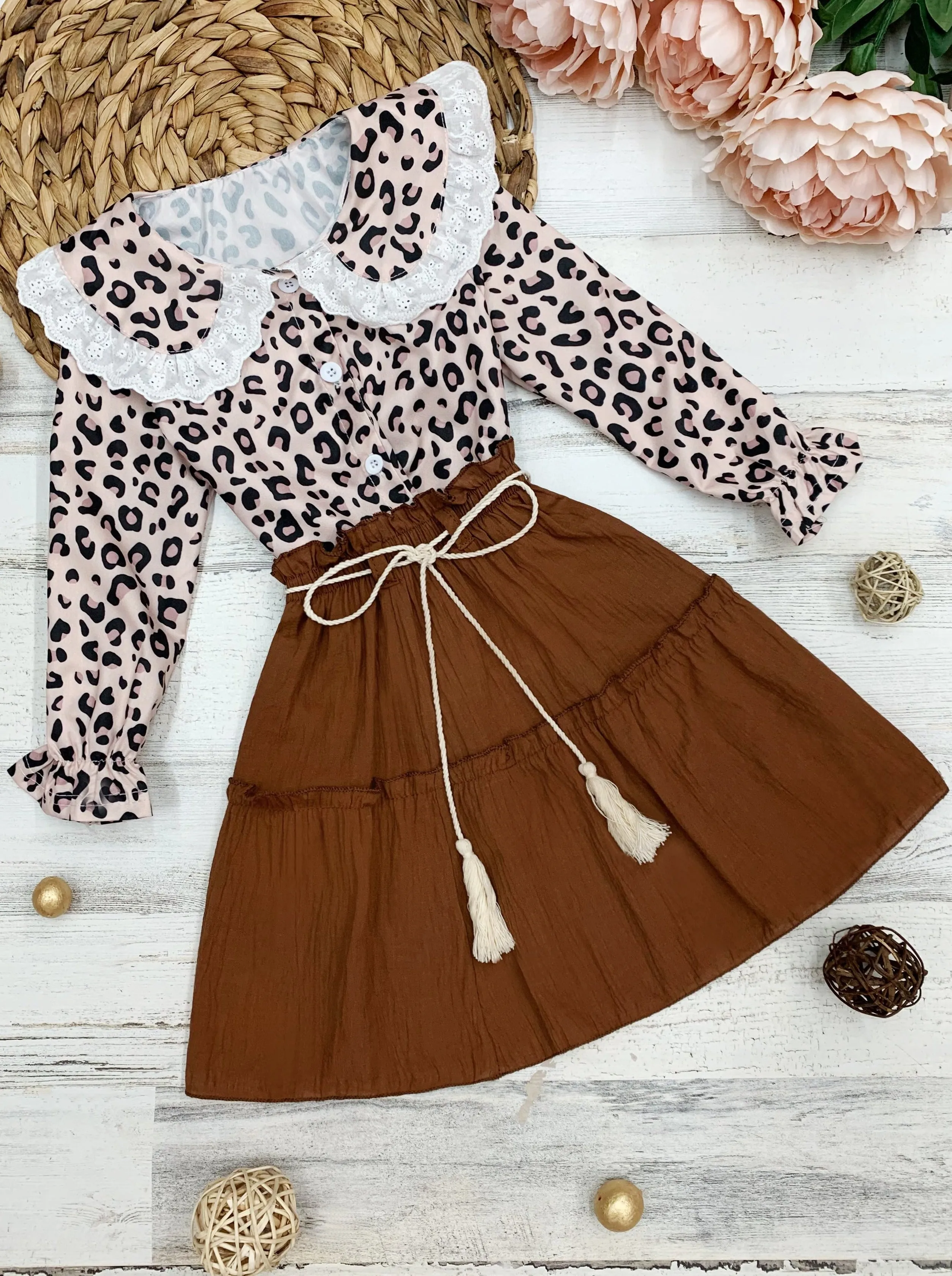 Rodeo Diva Leopard Top and Skirt Set