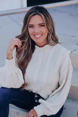 Ropa Pullover Crop Sweater - Ivory