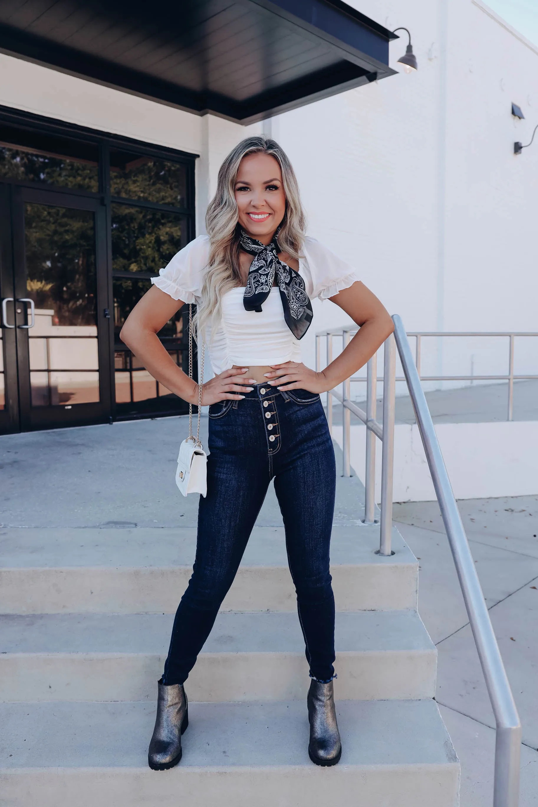 Rosy White Ruched Crop Top