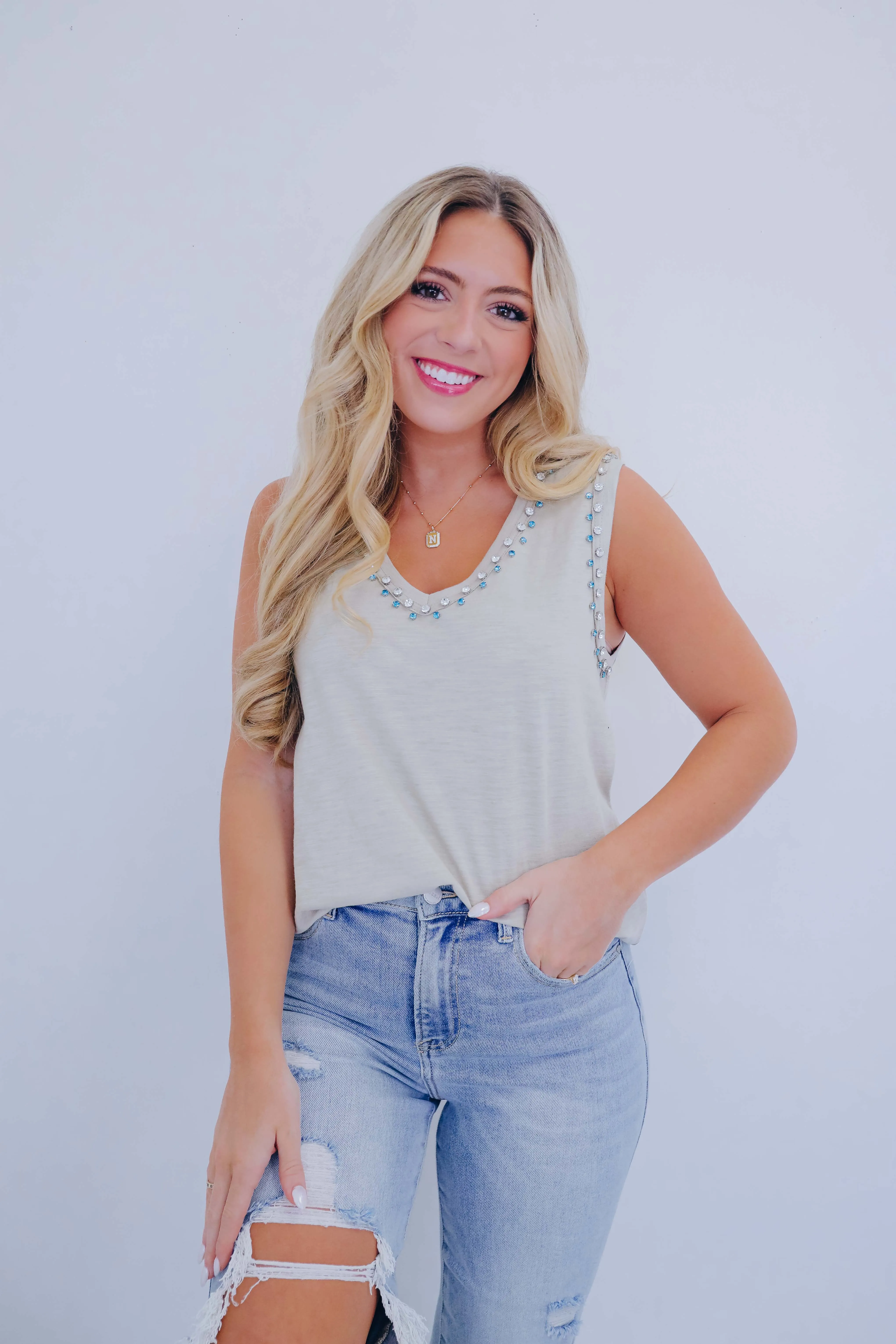 Roxy Jewel V-Neck Tank Top - 4 Colors