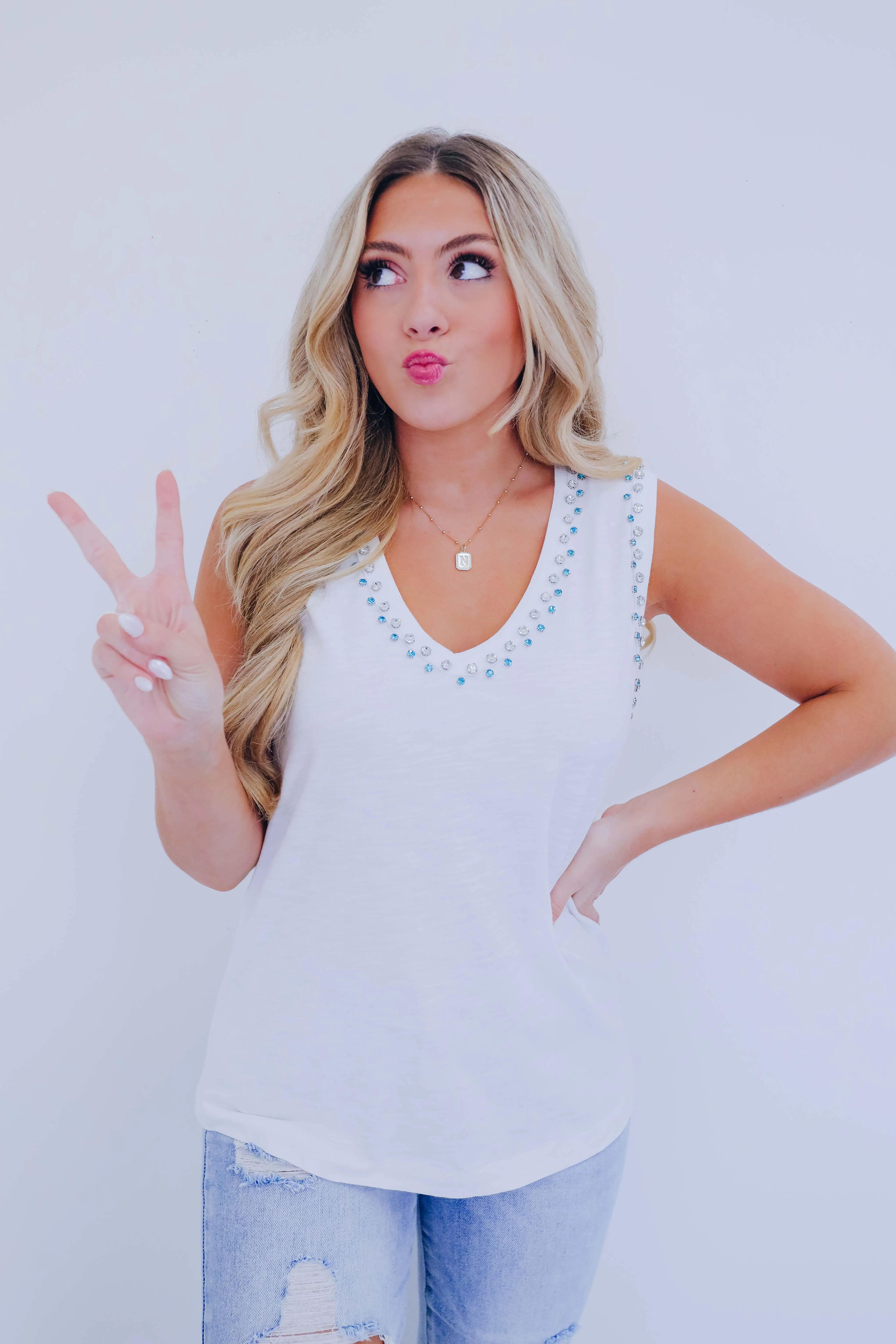Roxy Jewel V-Neck Tank Top - 4 Colors