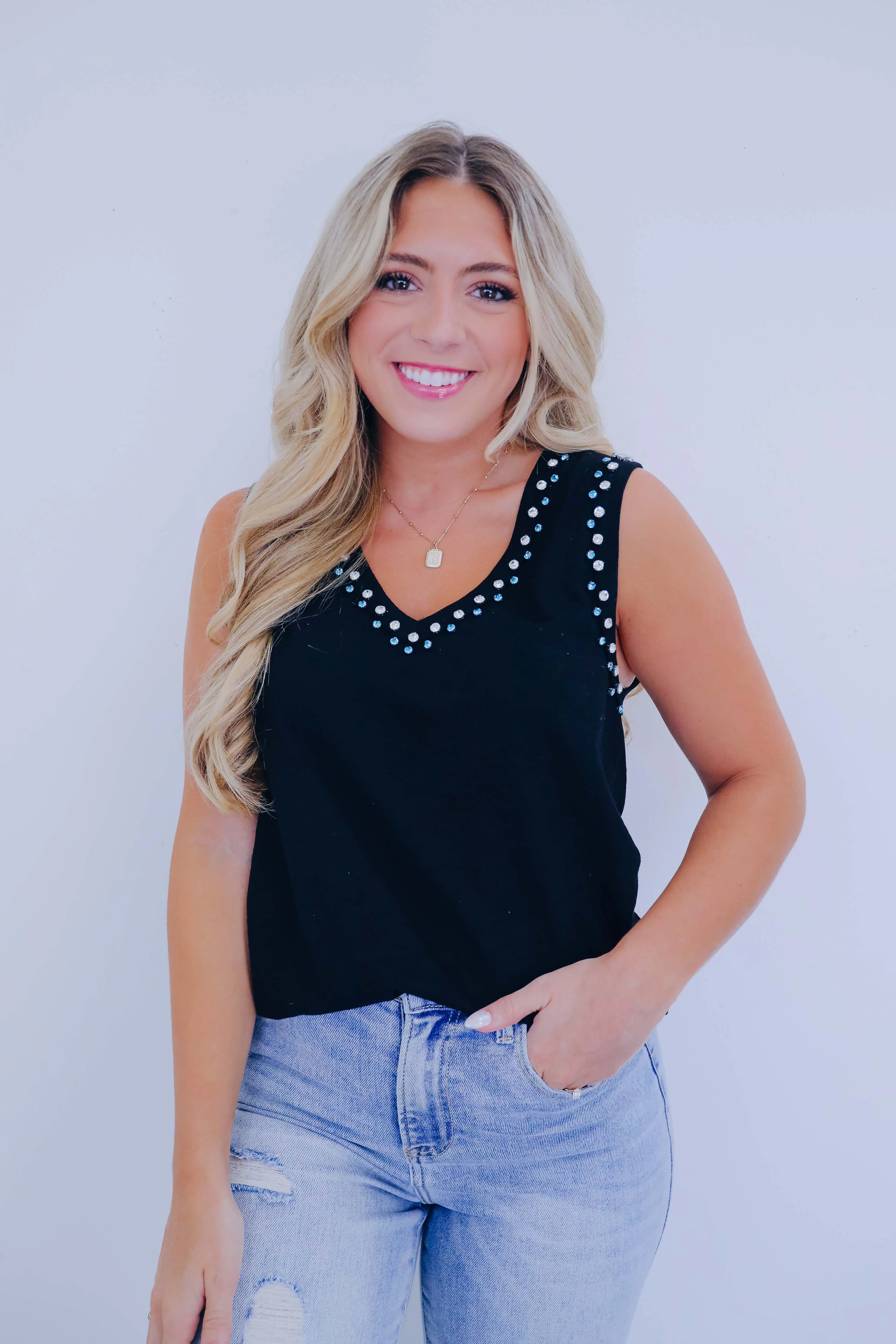 Roxy Jewel V-Neck Tank Top - 4 Colors